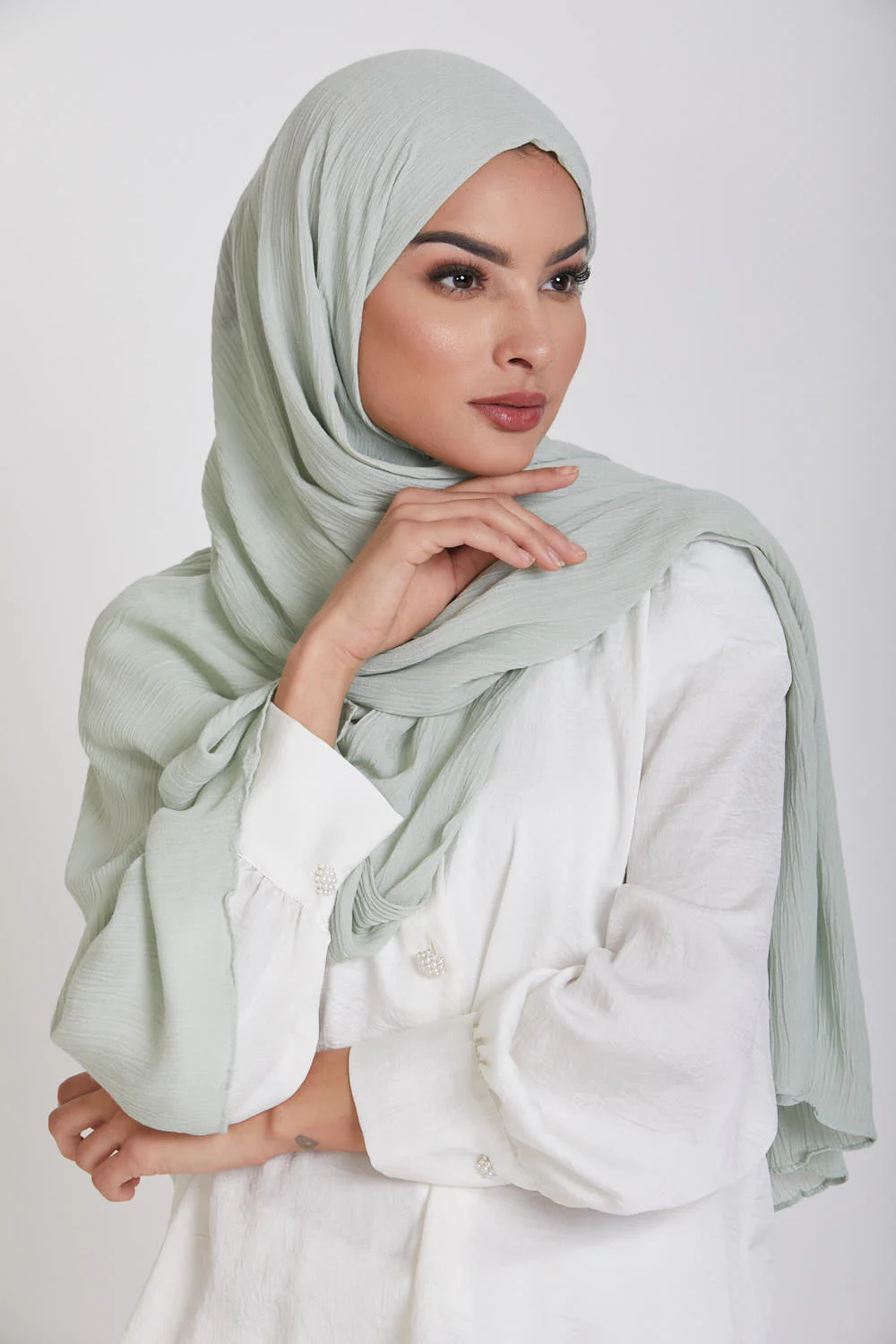 Modal Crinkle Hijab - Mojito - Image 4