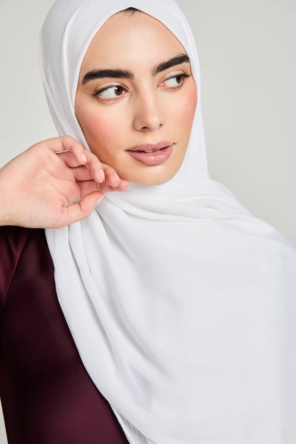 Modal Crinkle Hijab - White - Image 2