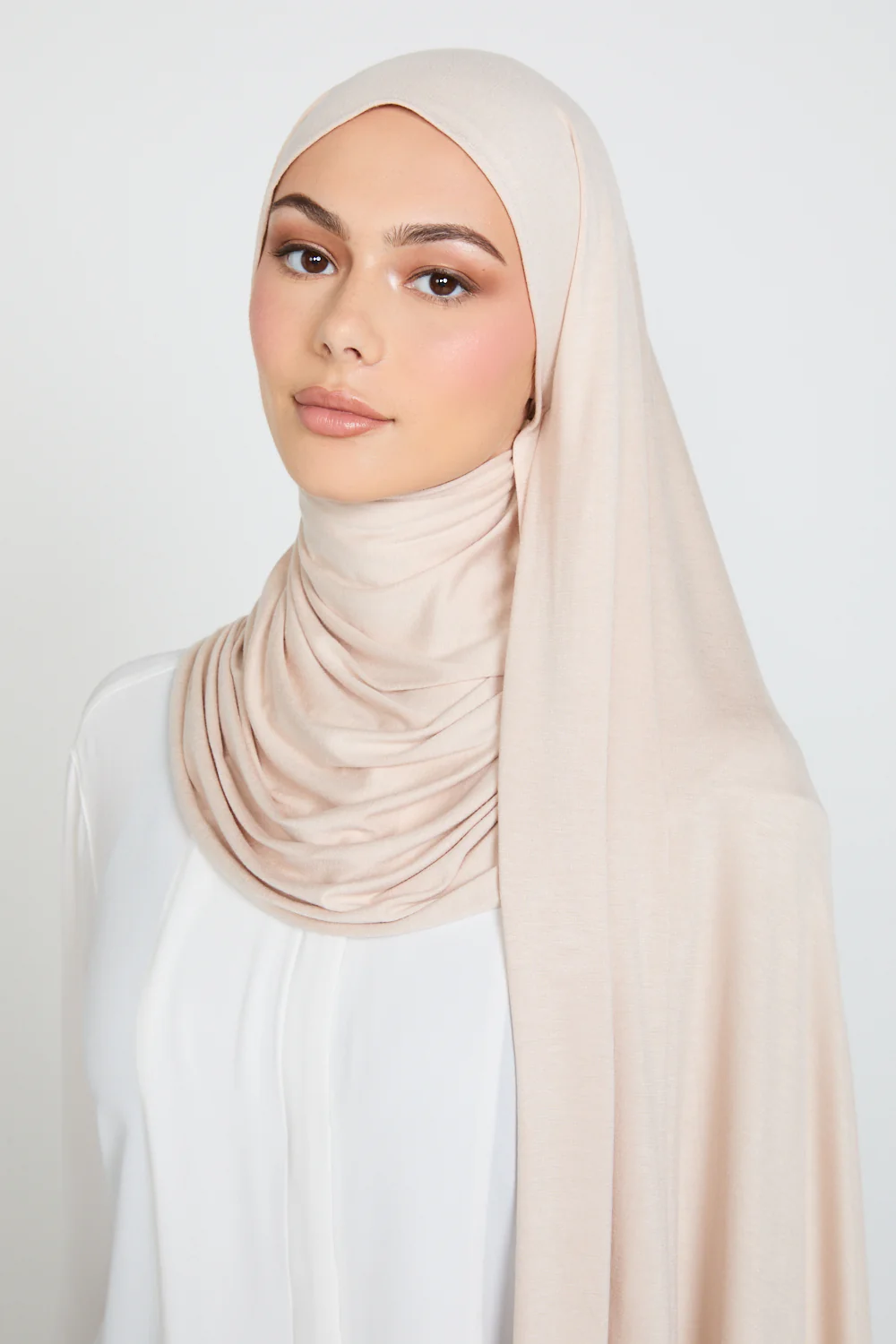 Moonstone Cream Jersey Hijab - Image 2