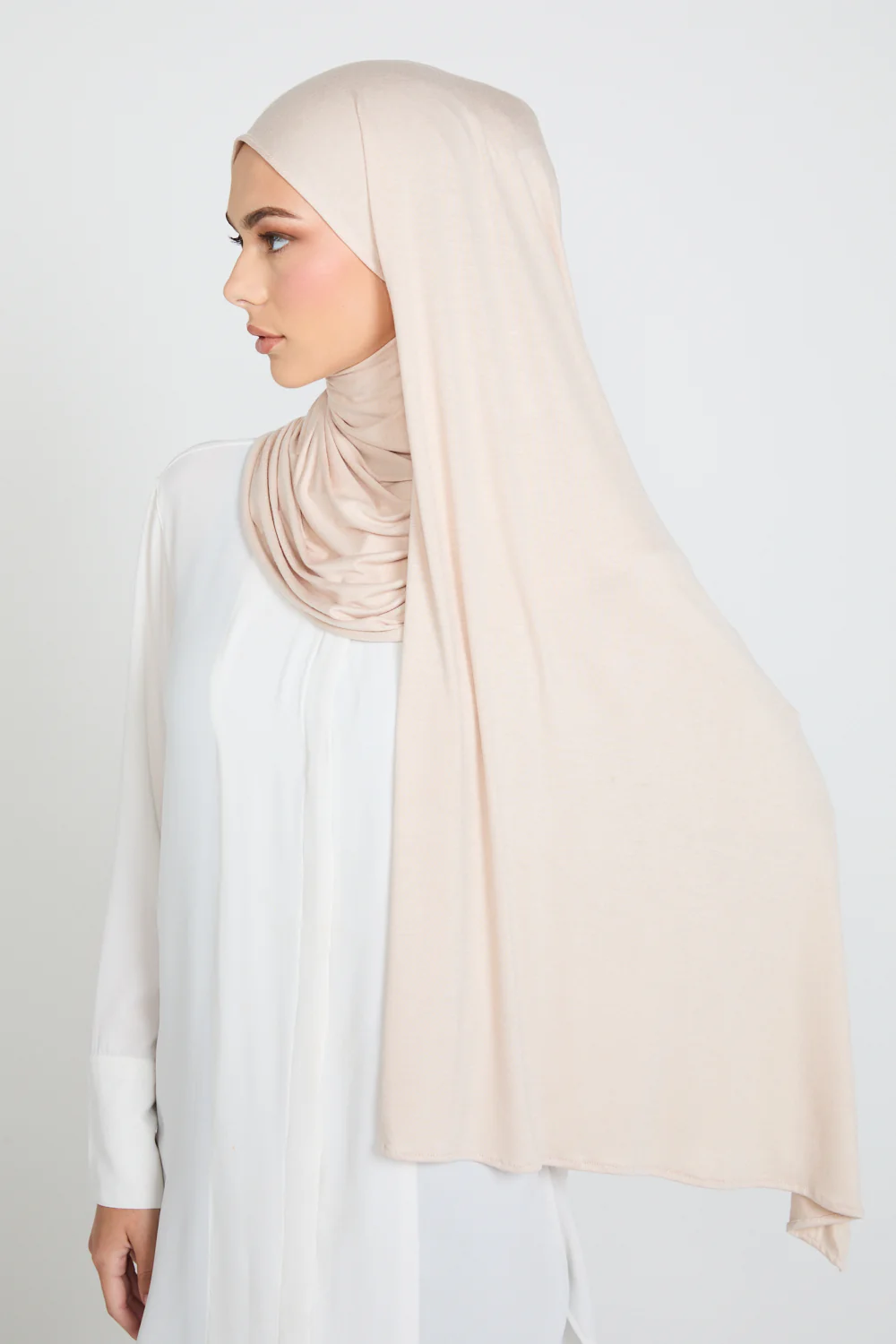 Moonstone Cream Jersey Hijab - Image 3