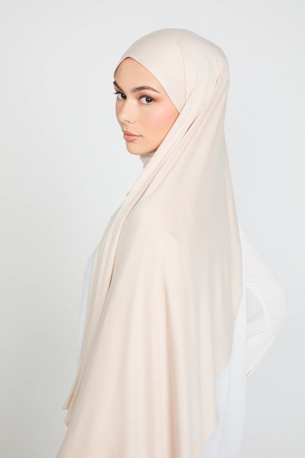 Moonstone Cream Jersey Hijab - Image 7