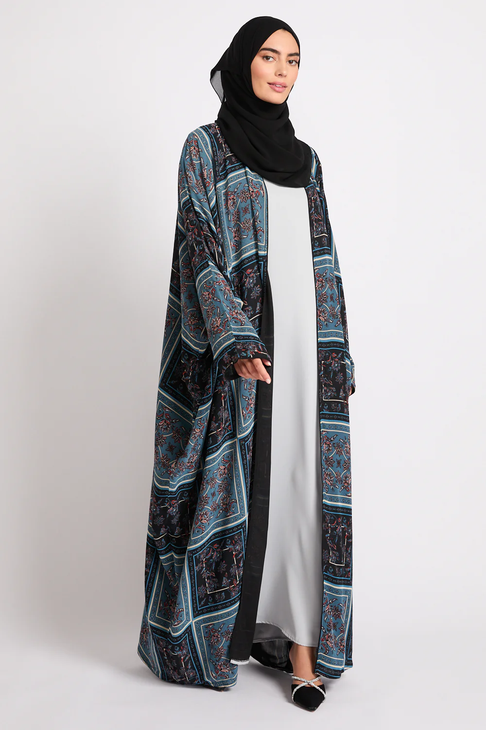 Mosaic Garden Open Bisht – Midnight Teal - LIMITED EDITION - Image 3