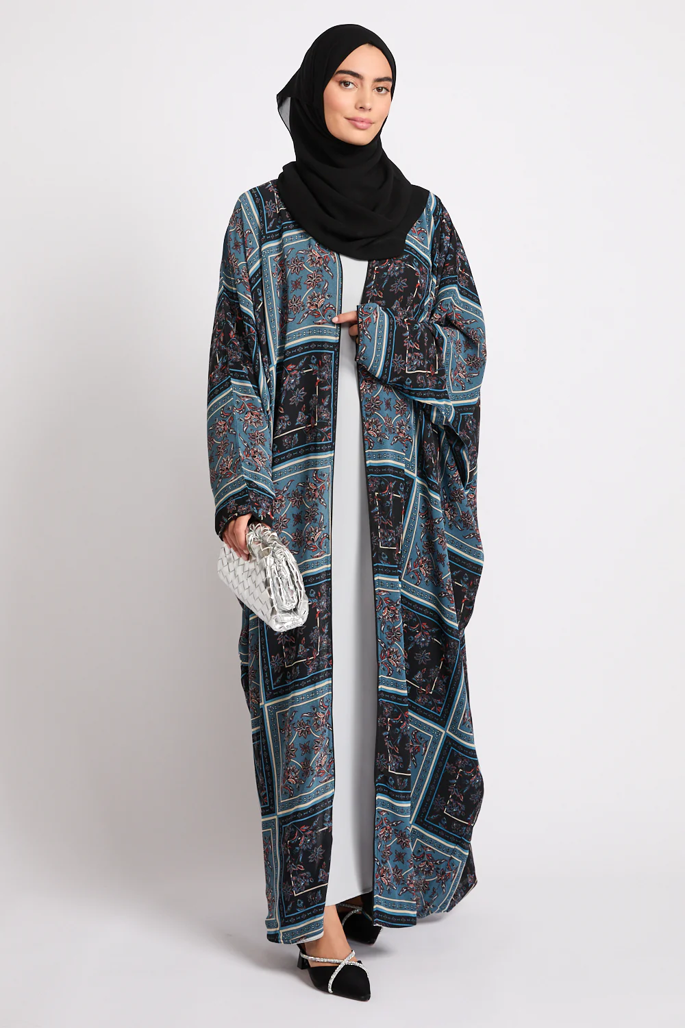 Mosaic Garden Open Bisht – Midnight Teal - LIMITED EDITION - Image 7