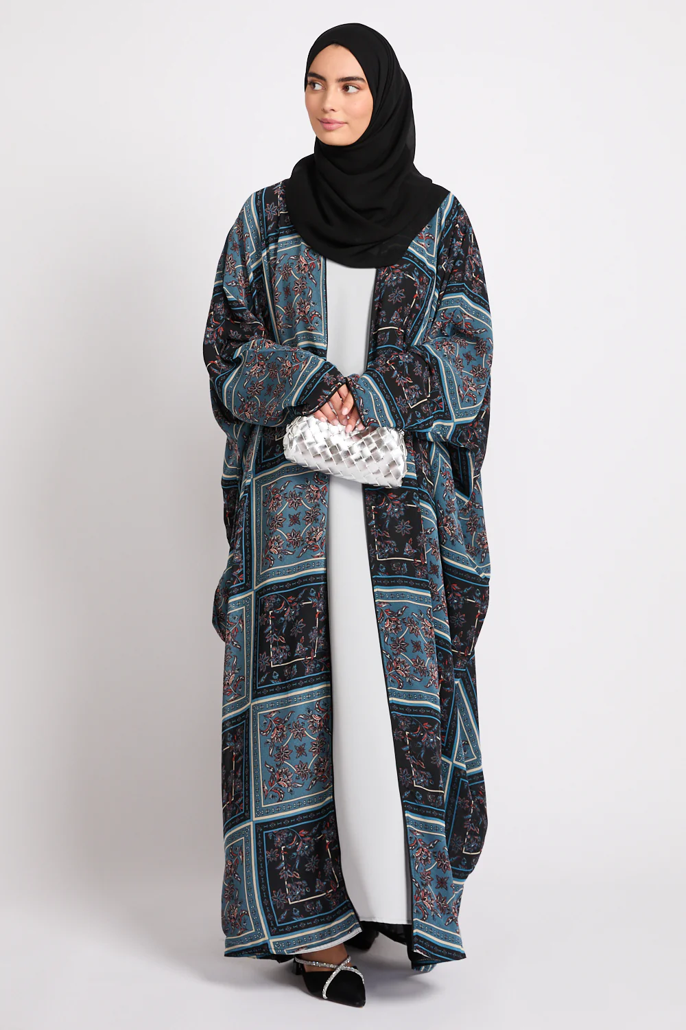 Mosaic Garden Open Bisht – Midnight Teal - LIMITED EDITION - Image 8