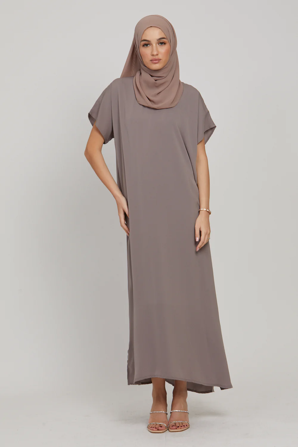 Premium Nidha Inner Slip Dress - Taupe - Image 3