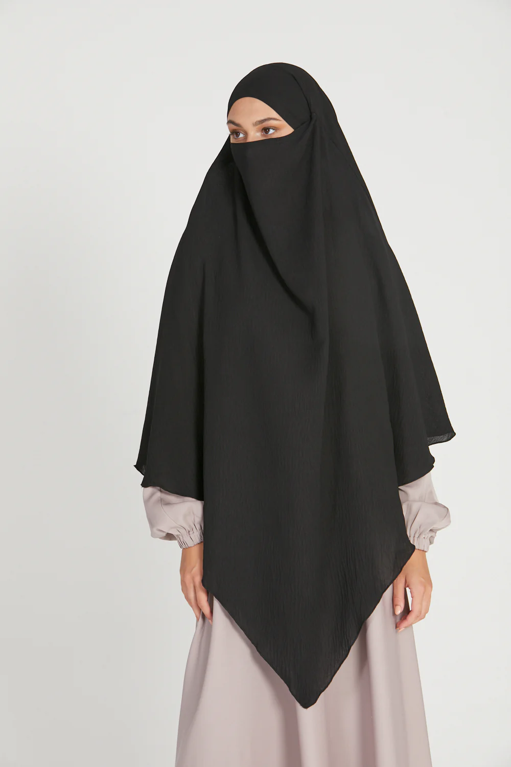 One Layer Khimar - Black - Image 3