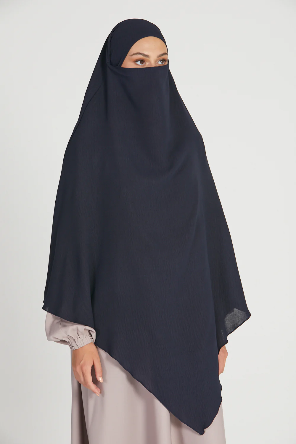 One Layer Khimar - Navy - Image 3