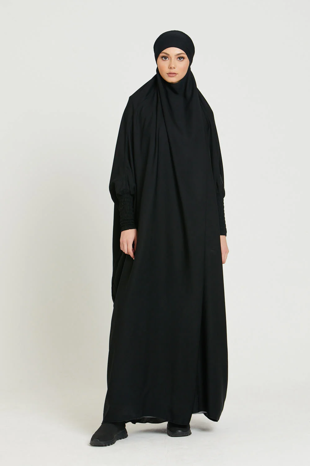 One Piece Full Length Jilbab/ Prayer Abaya - Black - Image 3