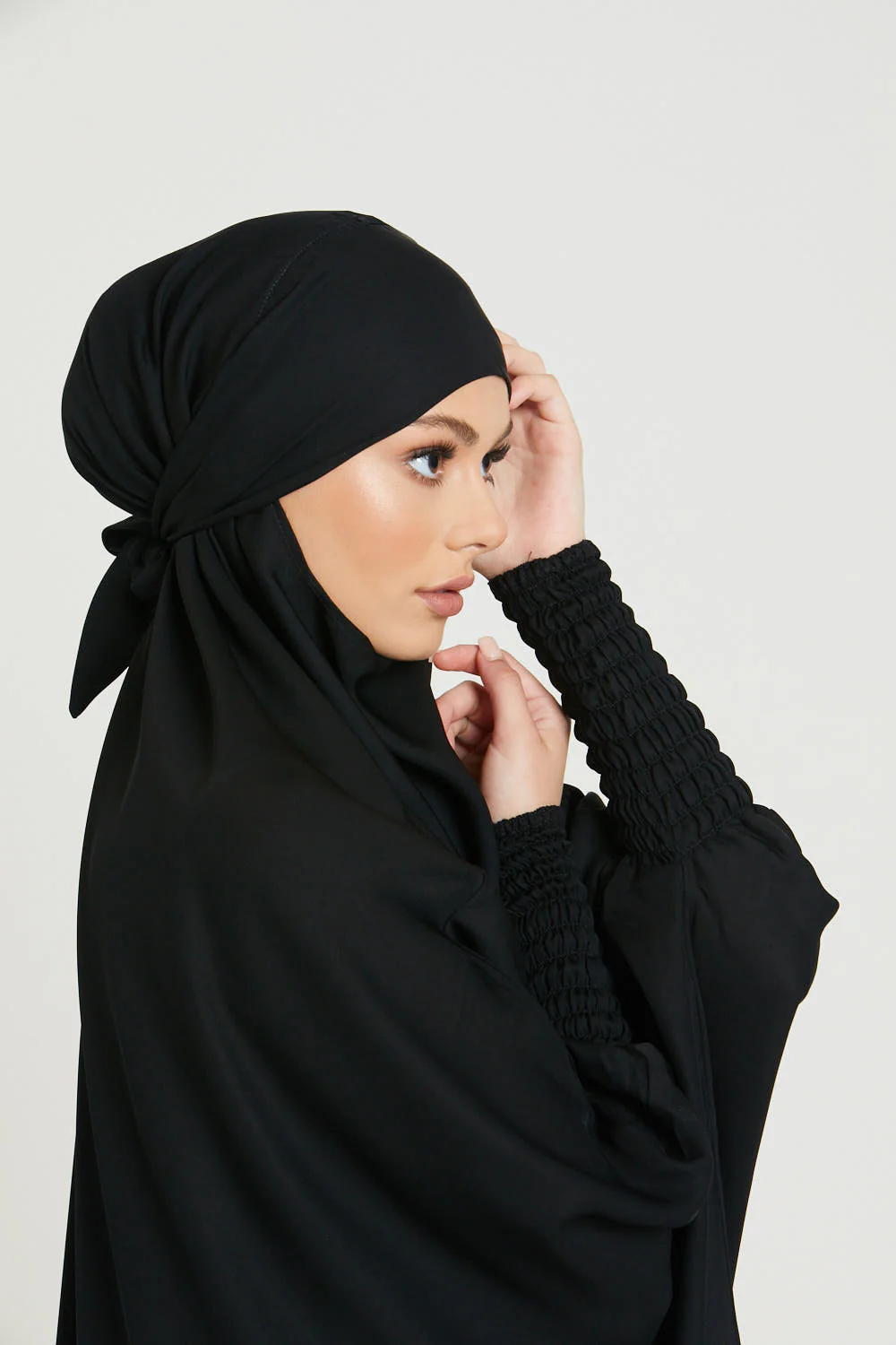 One Piece Full Length Jilbab/ Prayer Abaya - Black - Image 9