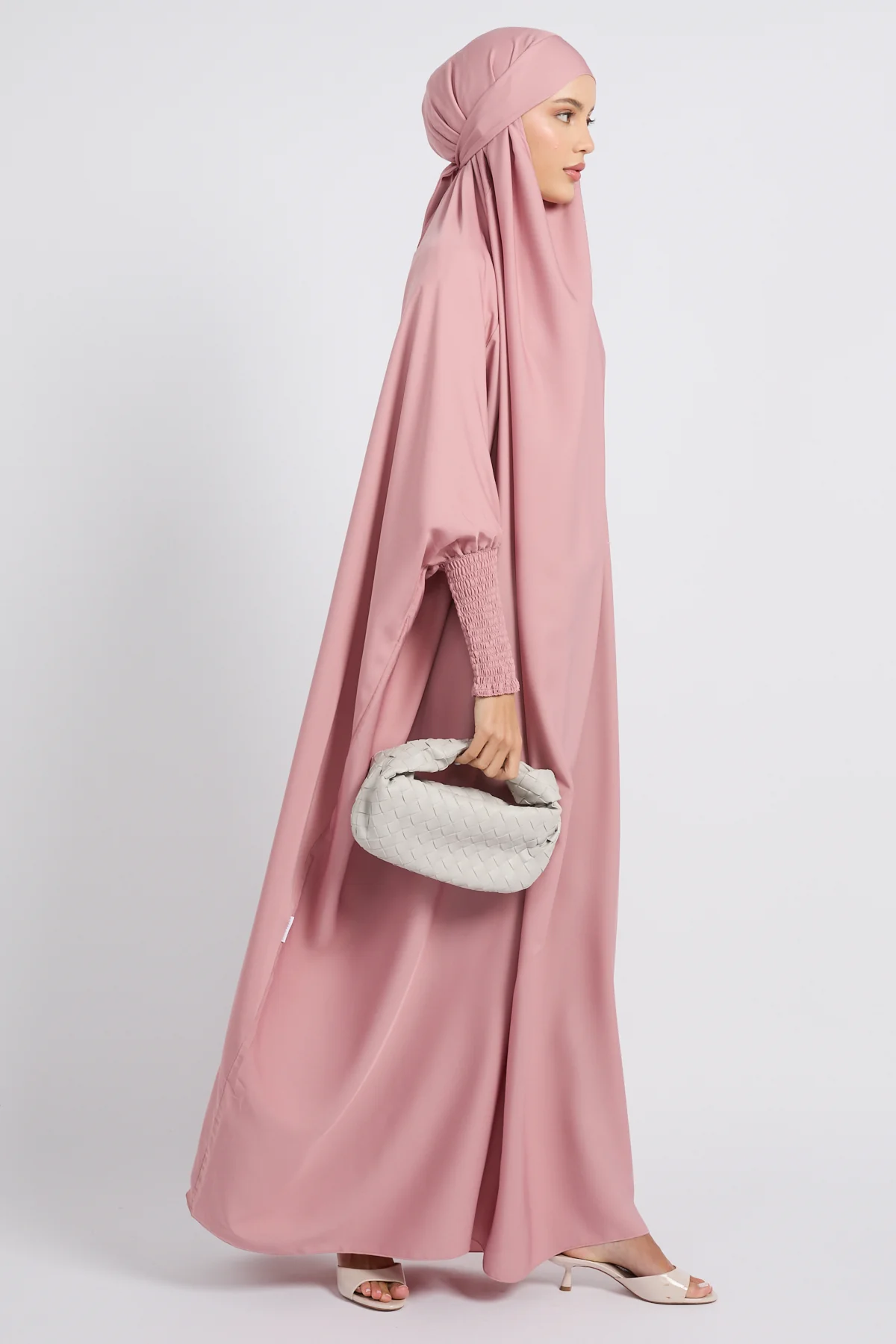 One Piece Full Length Jilbab/ Prayer Abaya - Blush