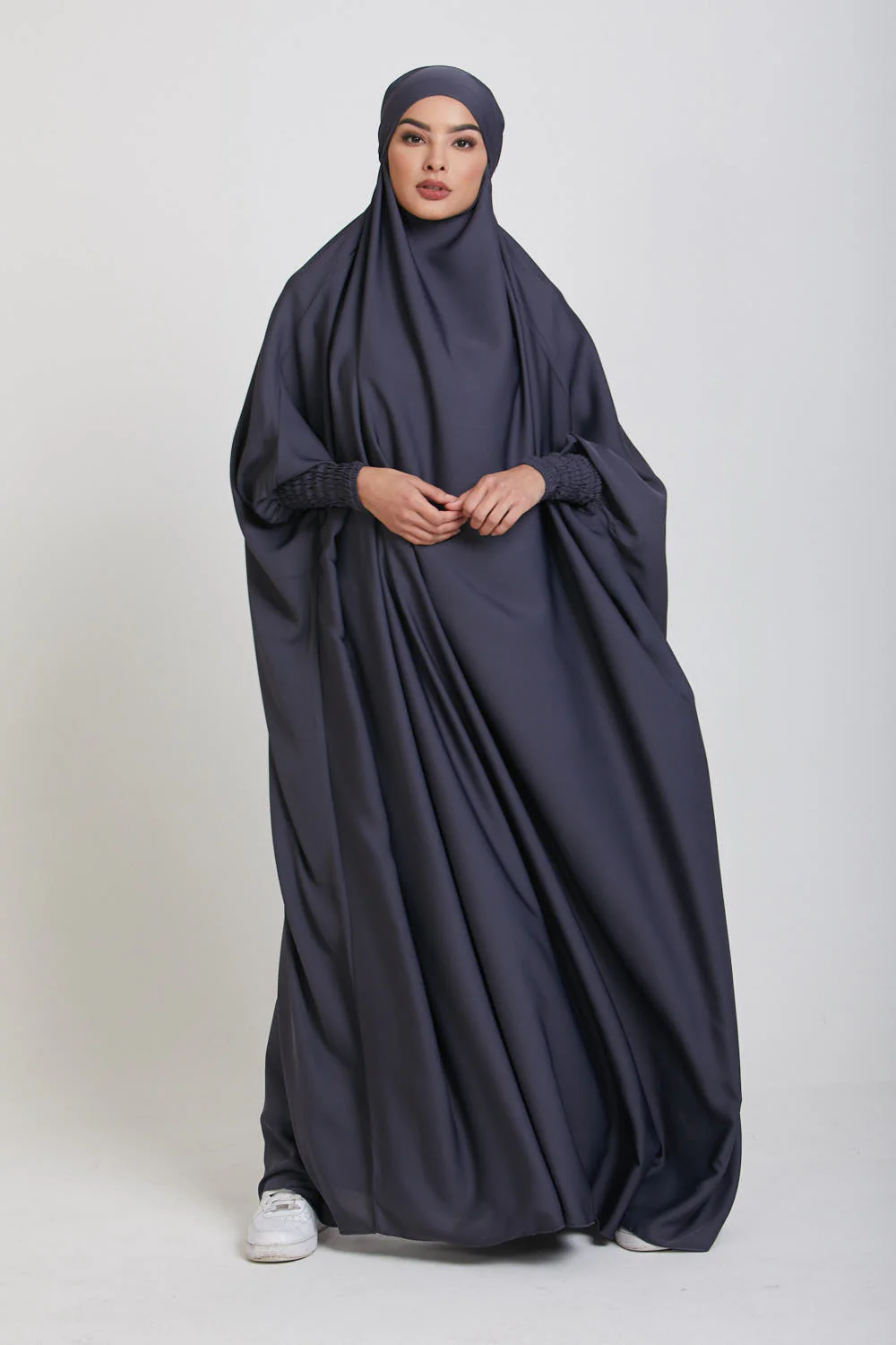 One Piece Full Length Jilbab/ Prayer Abaya - Pebble - Image 5