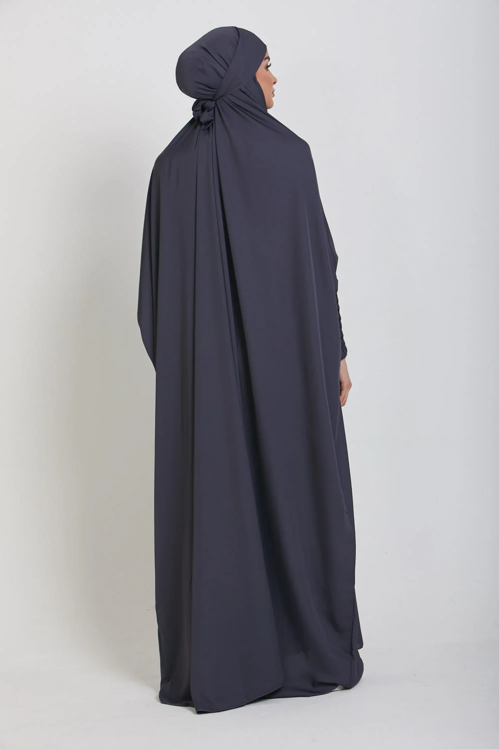 One Piece Full Length Jilbab/ Prayer Abaya - Pebble - Image 8