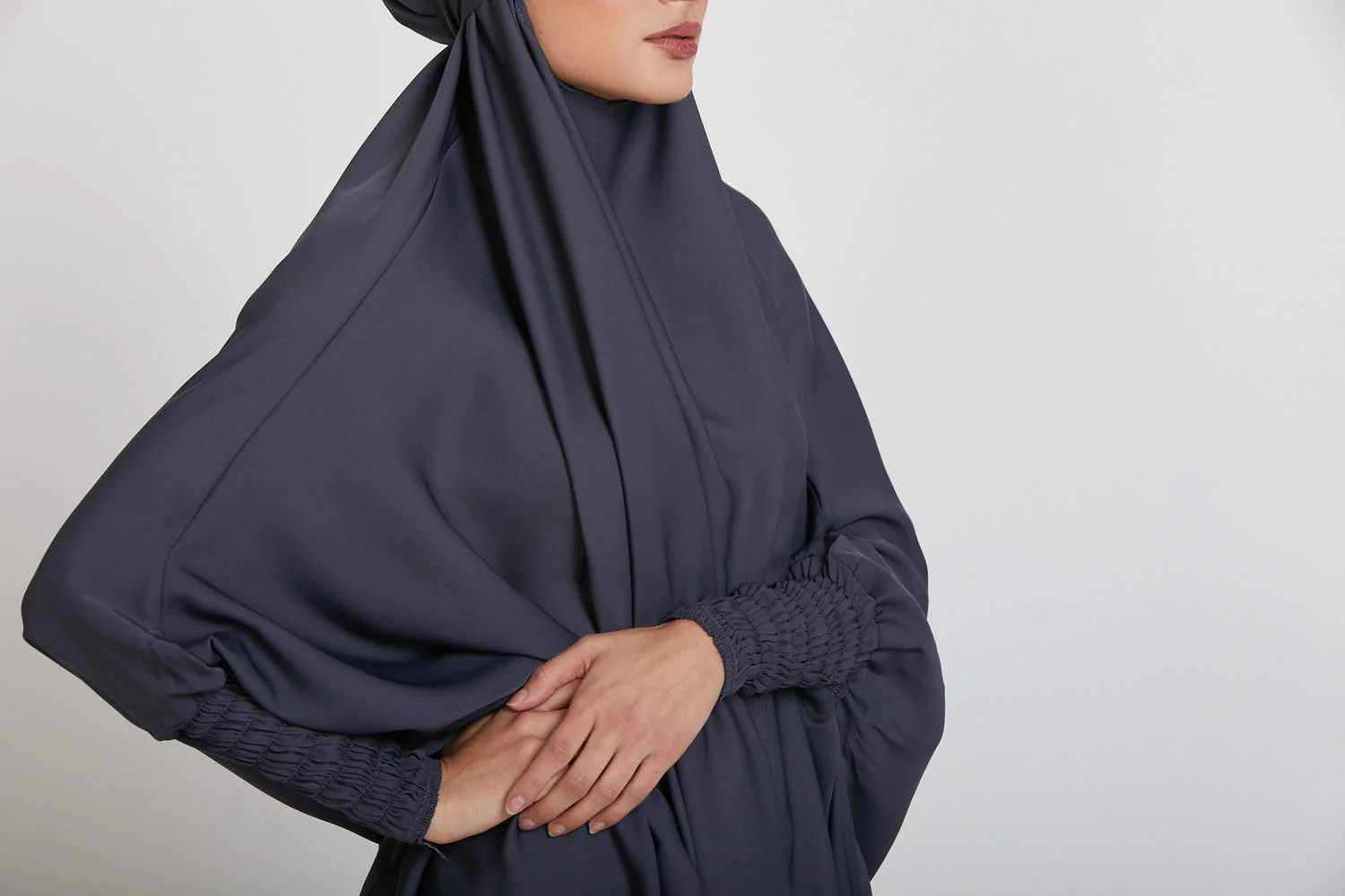 One Piece Full Length Jilbab/ Prayer Abaya - Pebble - Image 9