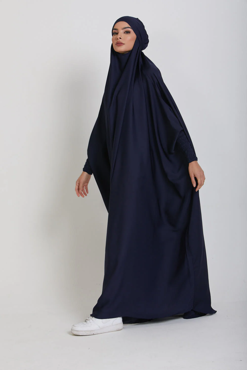 One Piece Full Length Jilbab/ Prayer Abaya - Royal Navy - Image 5
