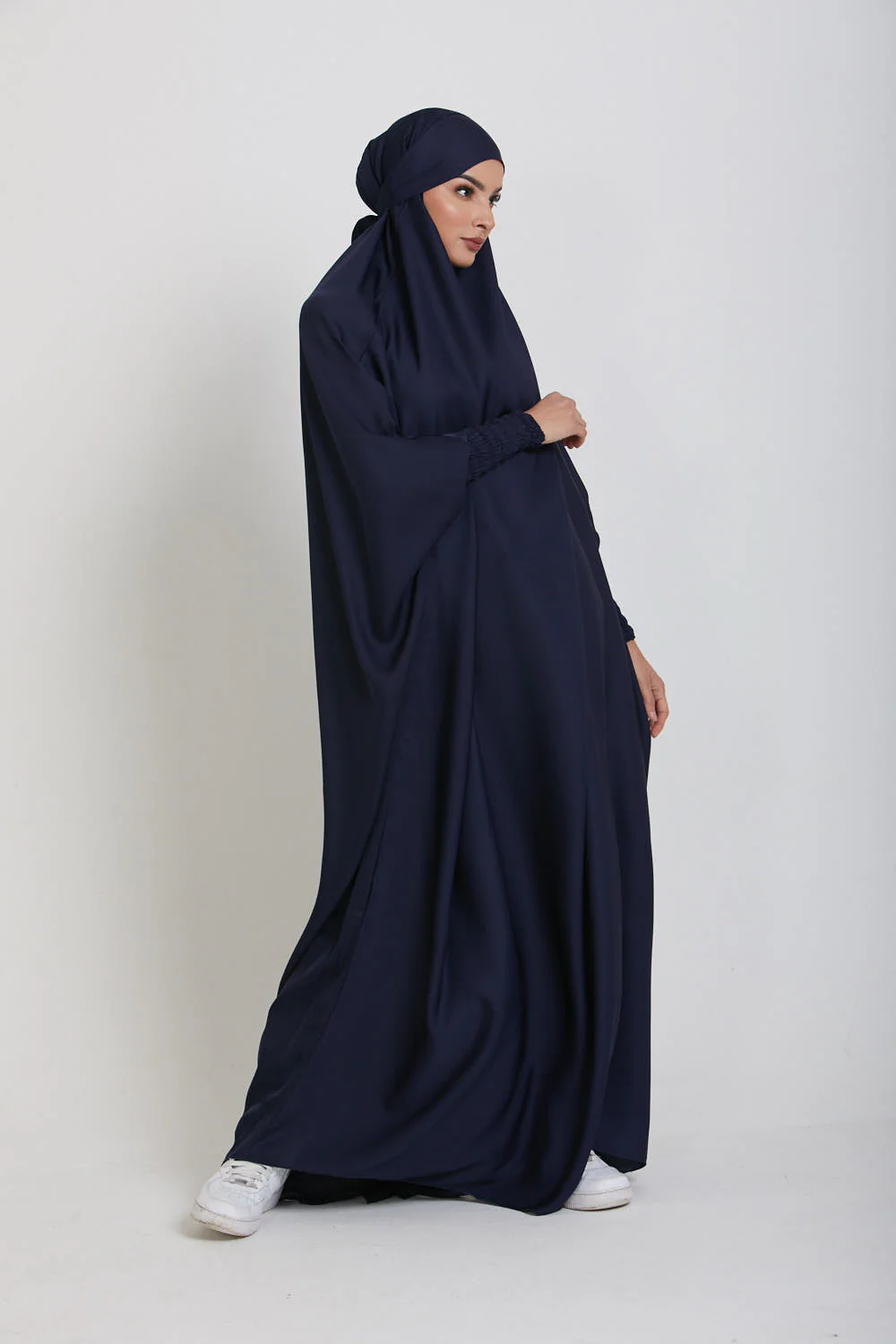 One Piece Full Length Jilbab/ Prayer Abaya - Royal Navy - Image 6