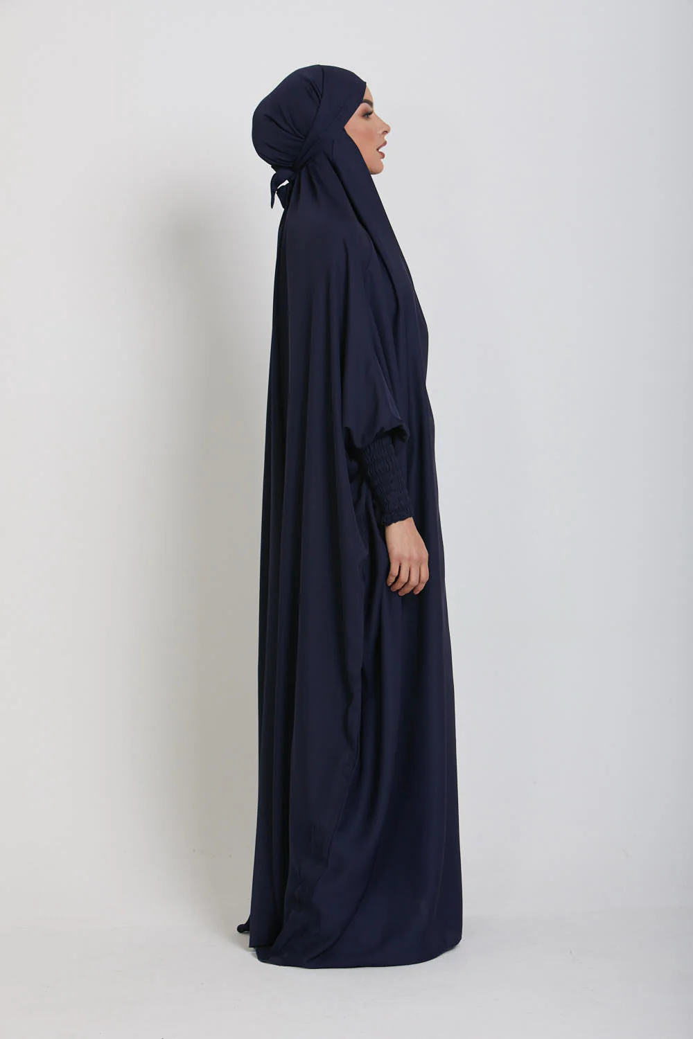 One Piece Full Length Jilbab/ Prayer Abaya - Royal Navy - Image 7