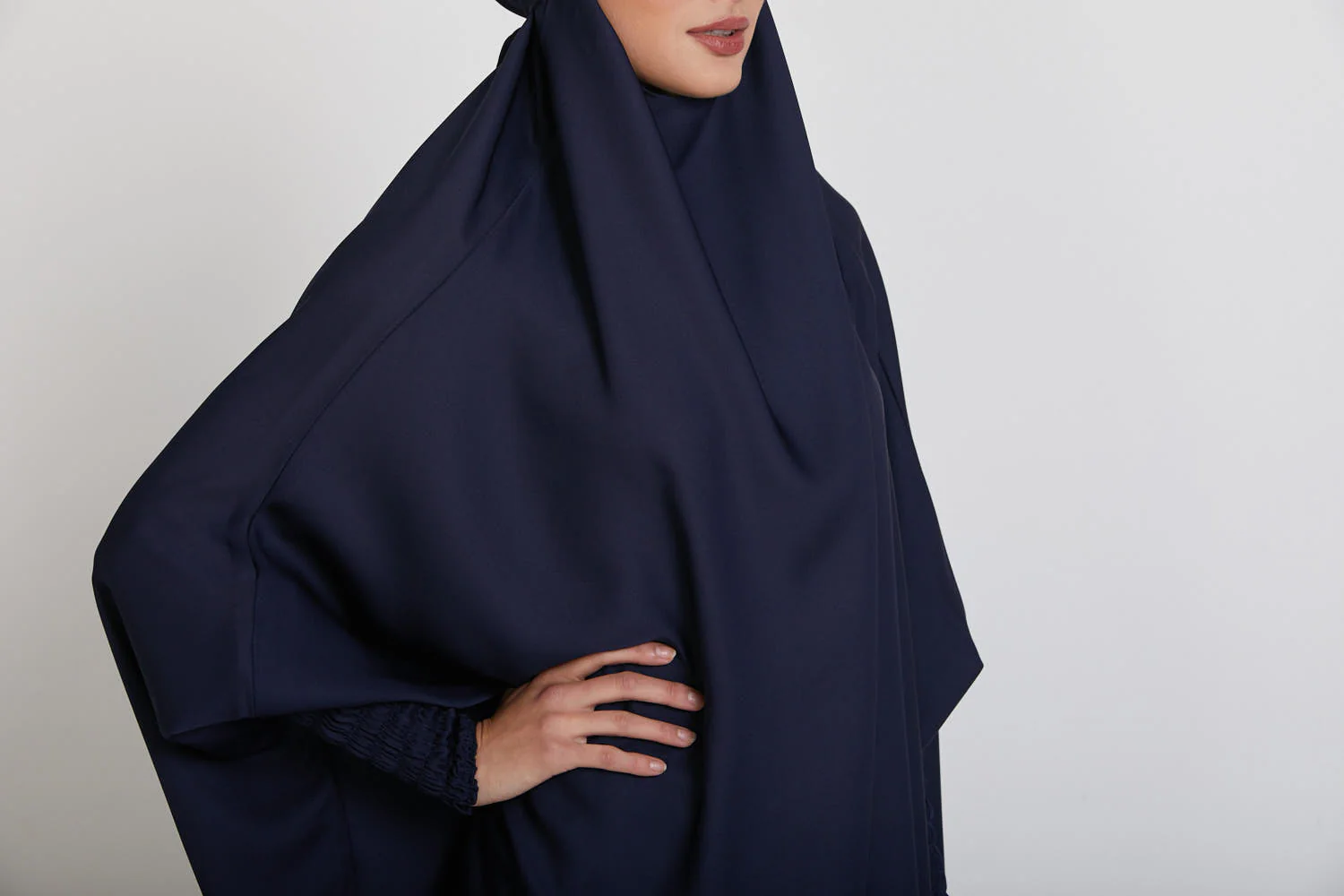 One Piece Full Length Jilbab/ Prayer Abaya - Royal Navy - Image 9