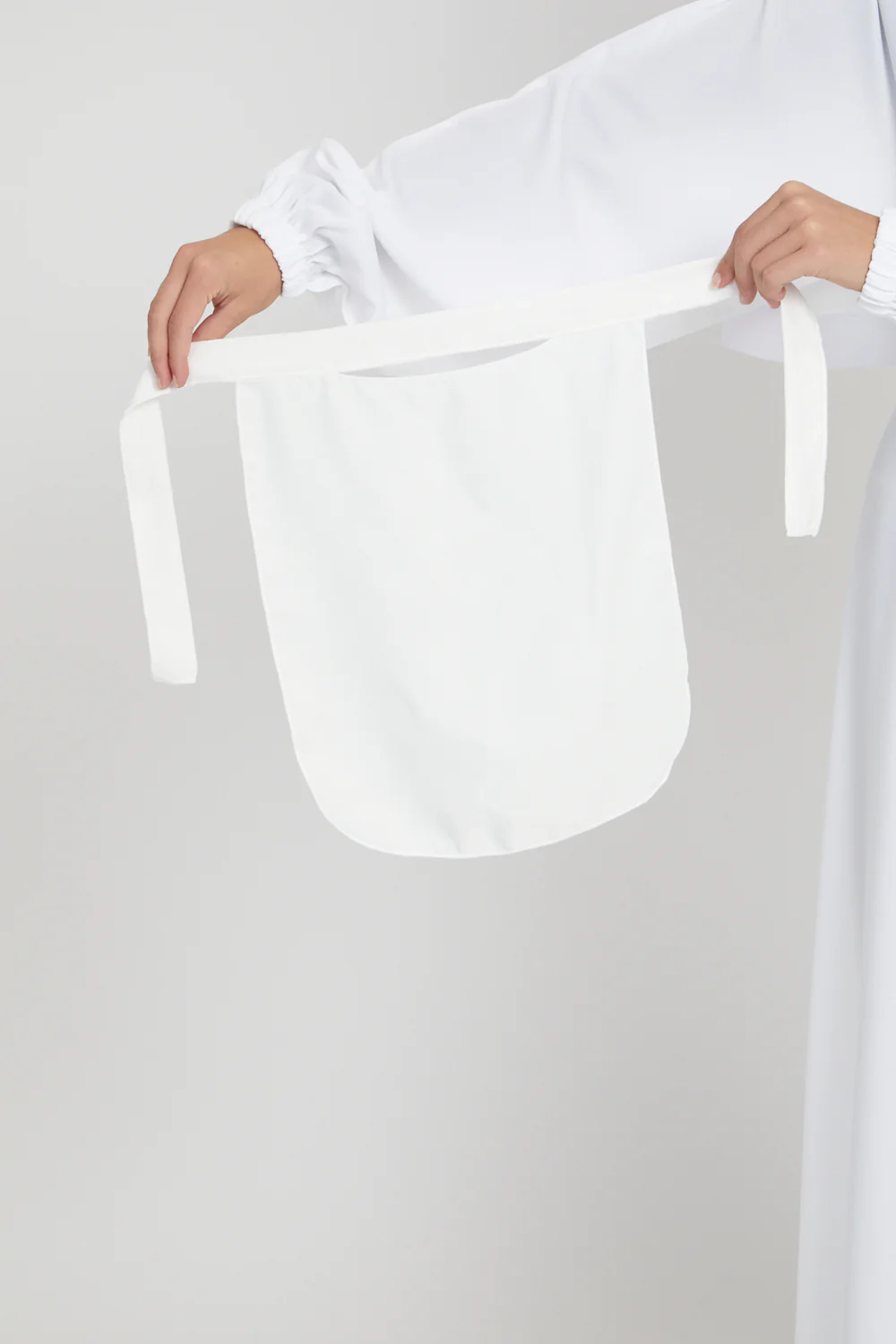 One Piece Full Length Jilbab -Zipped Cuffs and Pockets - White - Image 9