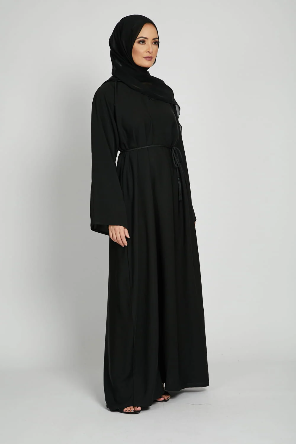 Plain Black Abaya with Wide Sleeves - Image 6