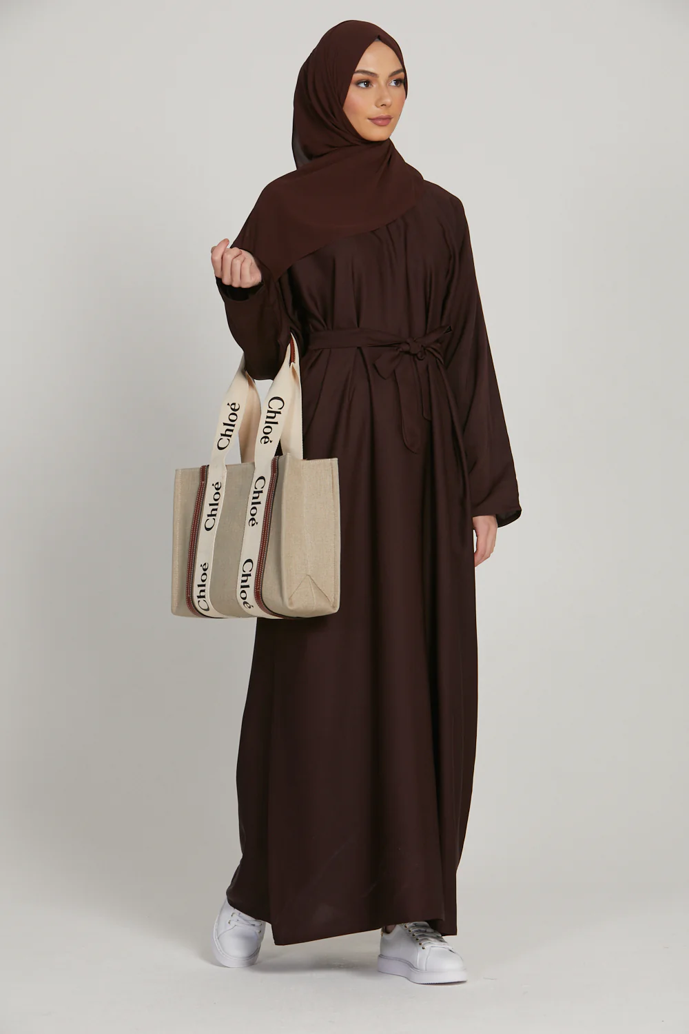 Plain Closed Abaya - Mahogany