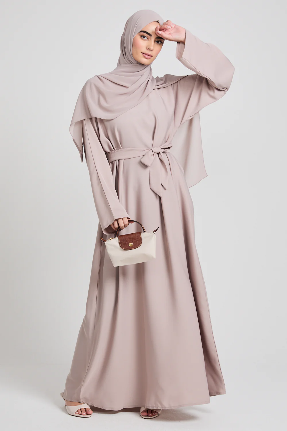 Plain Closed Abaya - Natural