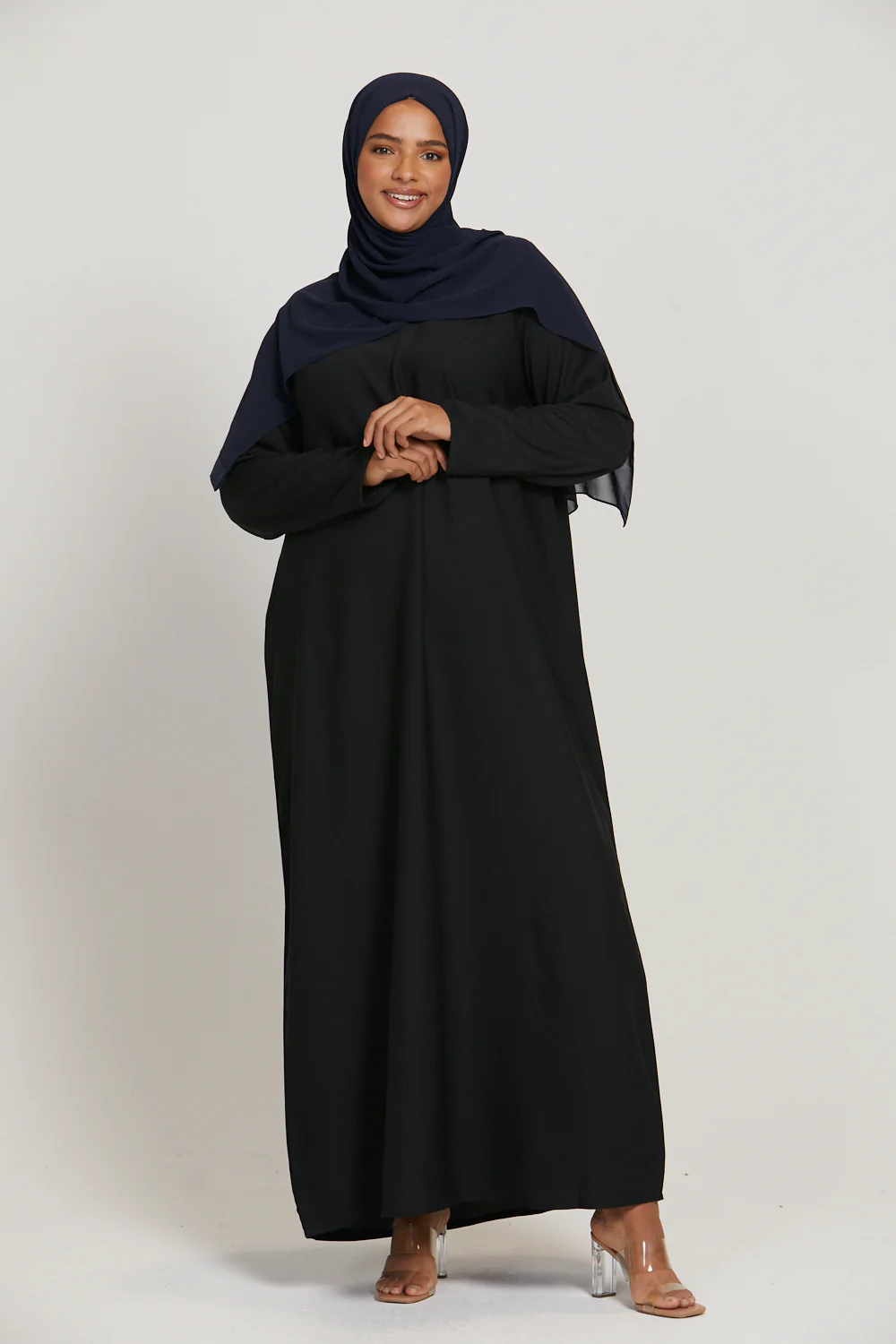 Plus Size Black Inner Slip Dress - LONG SLEEVE - Image 3