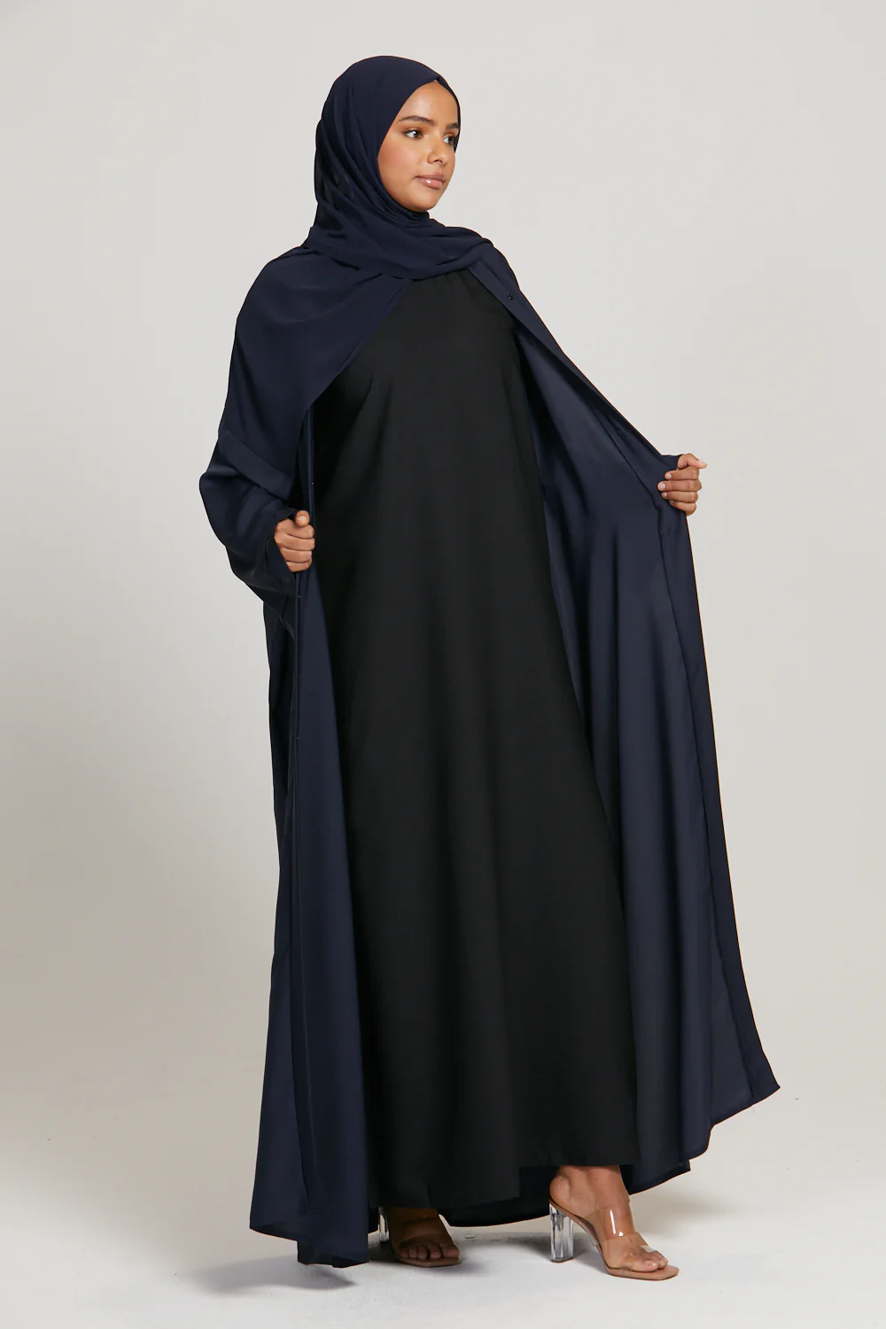 Plus Size Black Inner Slip Dress - LONG SLEEVE - Image 5