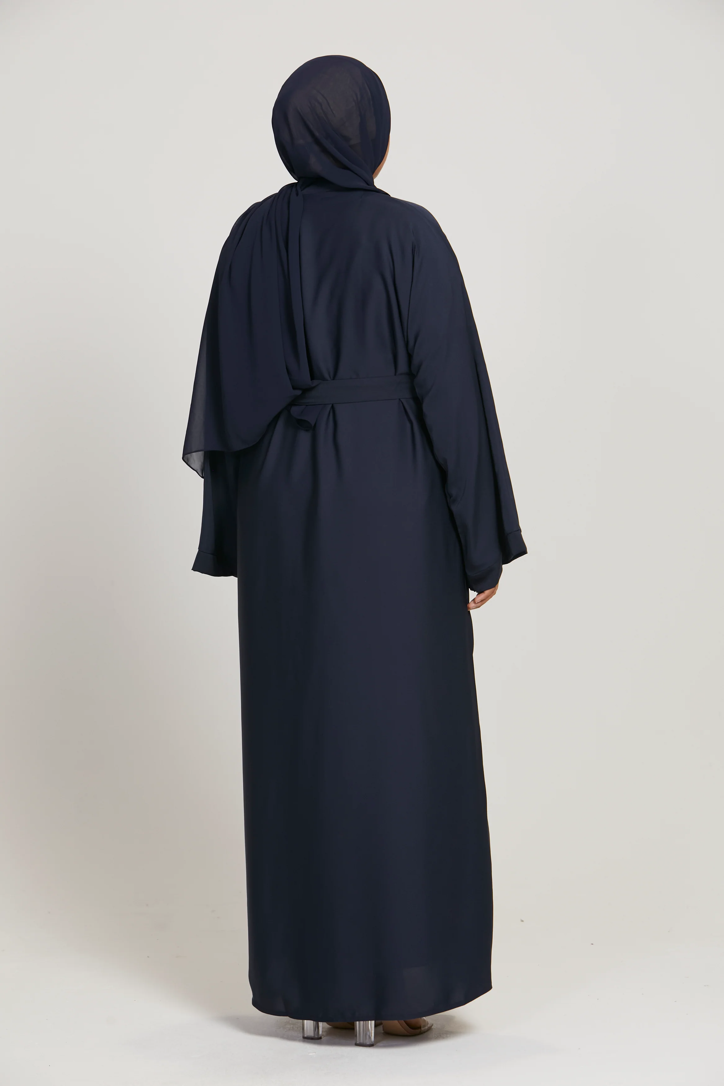 Plus Size Deep Navy Open Abaya - Image 8
