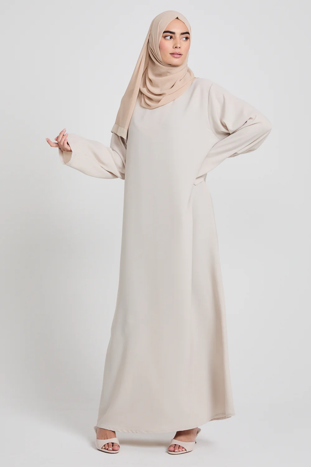 Plus Size Nude Inner Slip Dress - LONG SLEEVE - Image 2