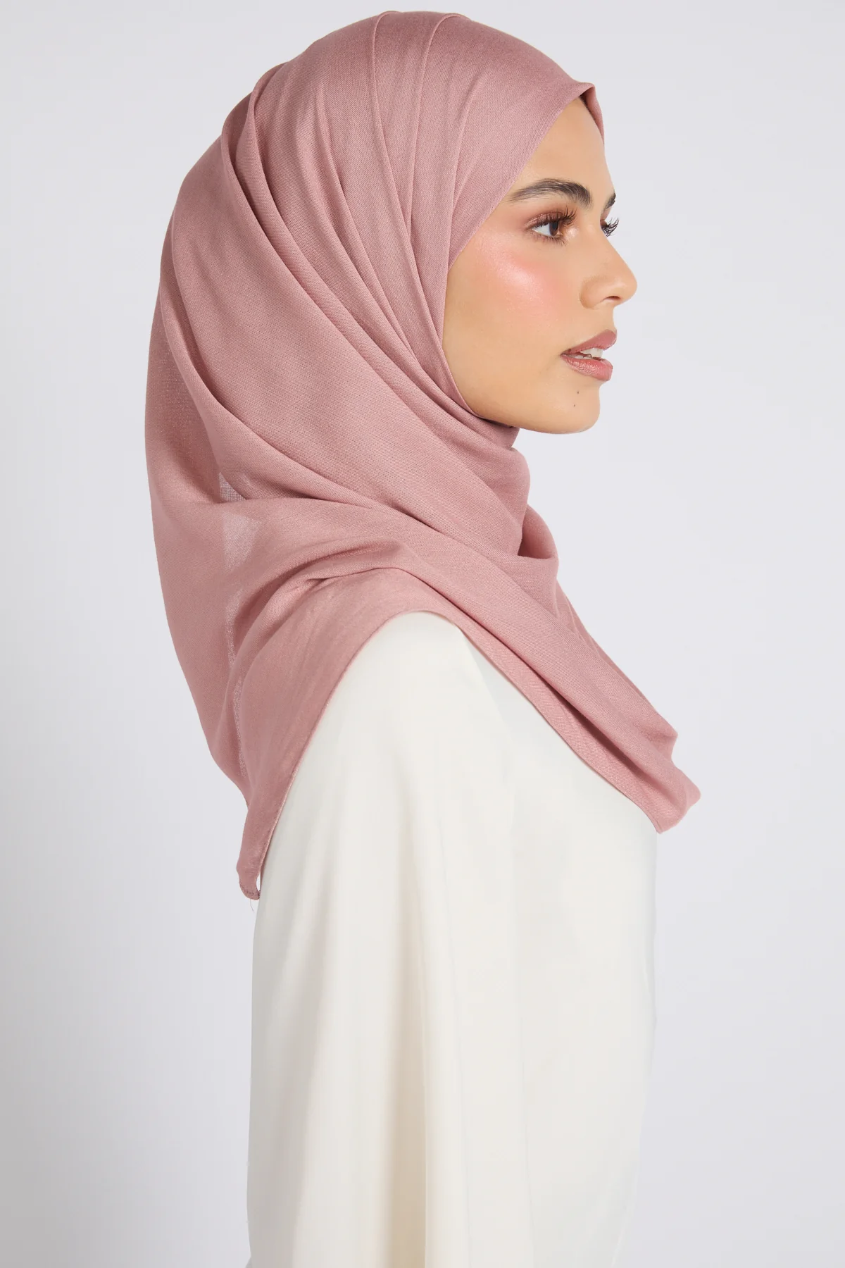 Premium Bamboo Modal Hijab - Ash Rose - Image 5