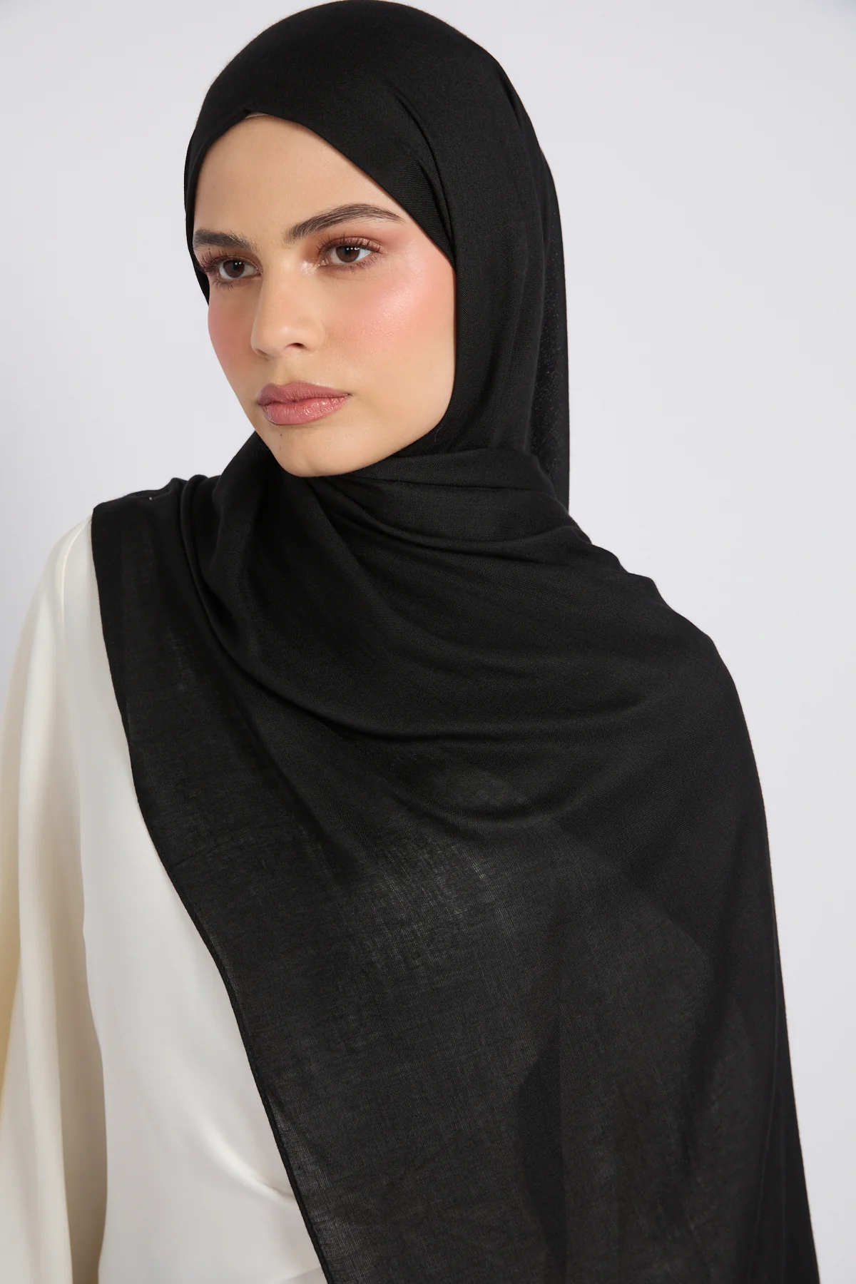 Premium Bamboo Modal Hijab - Black - Image 2