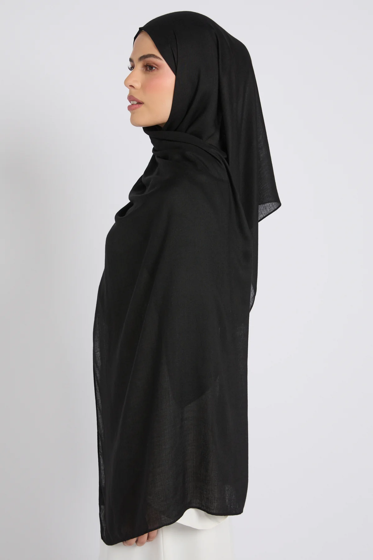 Premium Bamboo Modal Hijab - Black - Image 5