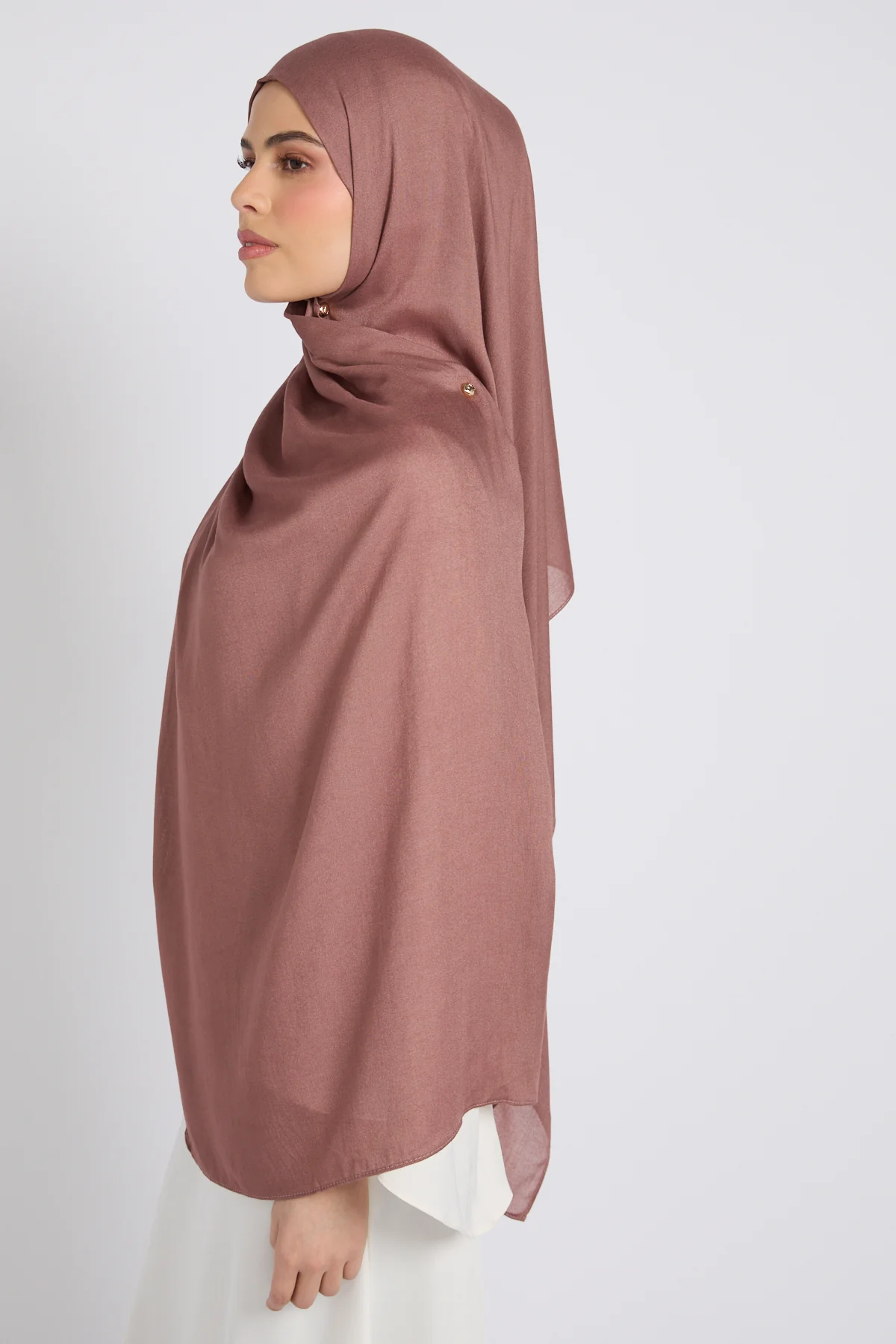 Premium Bamboo Modal Hijab - Deep Taupe - Image 3