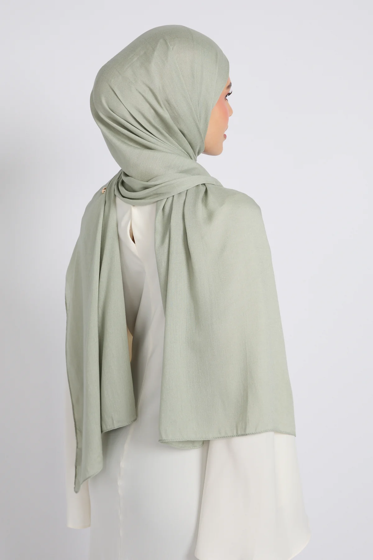 Premium Bamboo Modal Hijab - Desert Sage - Image 3
