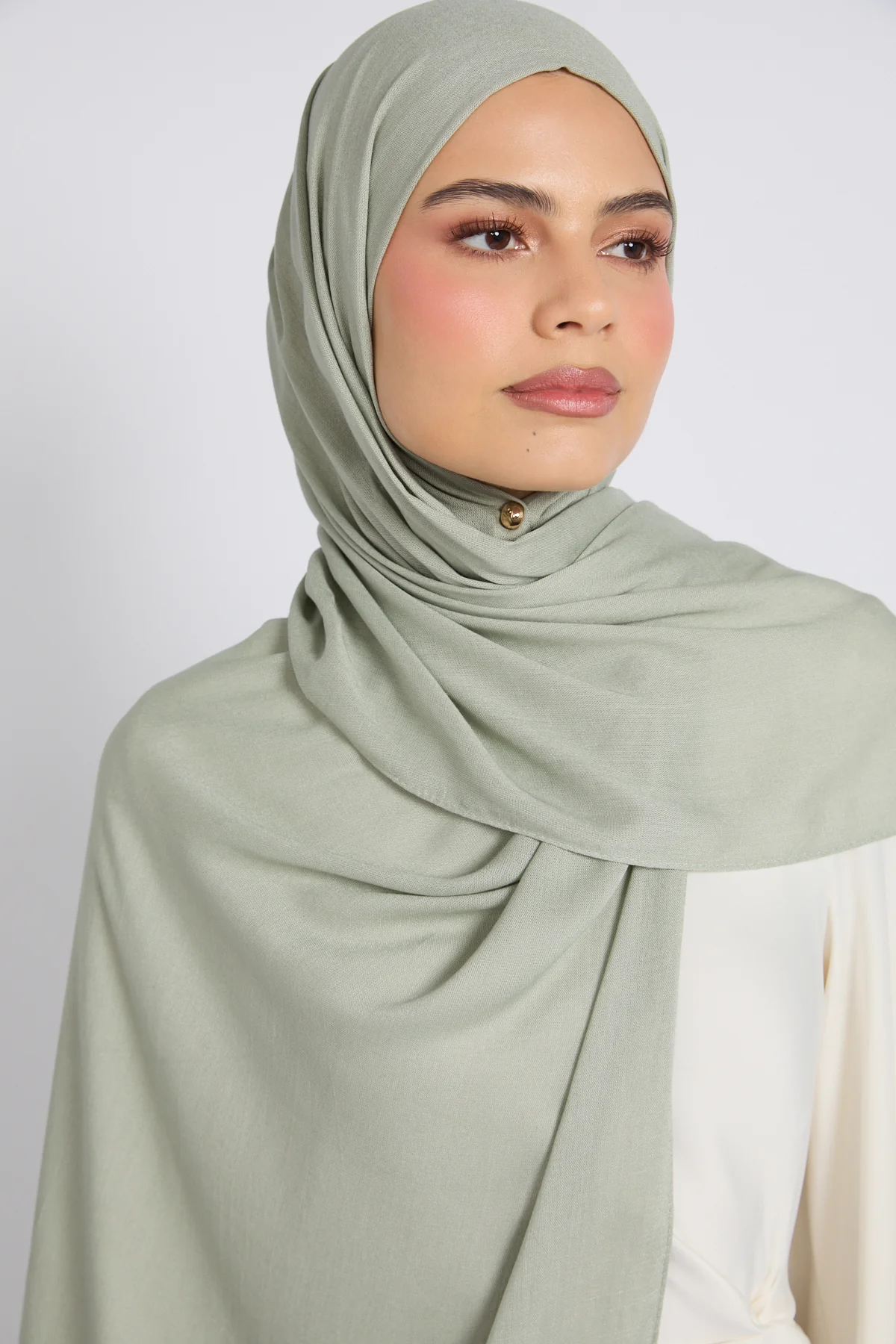 Premium Bamboo Modal Hijab - Desert Sage - Image 4