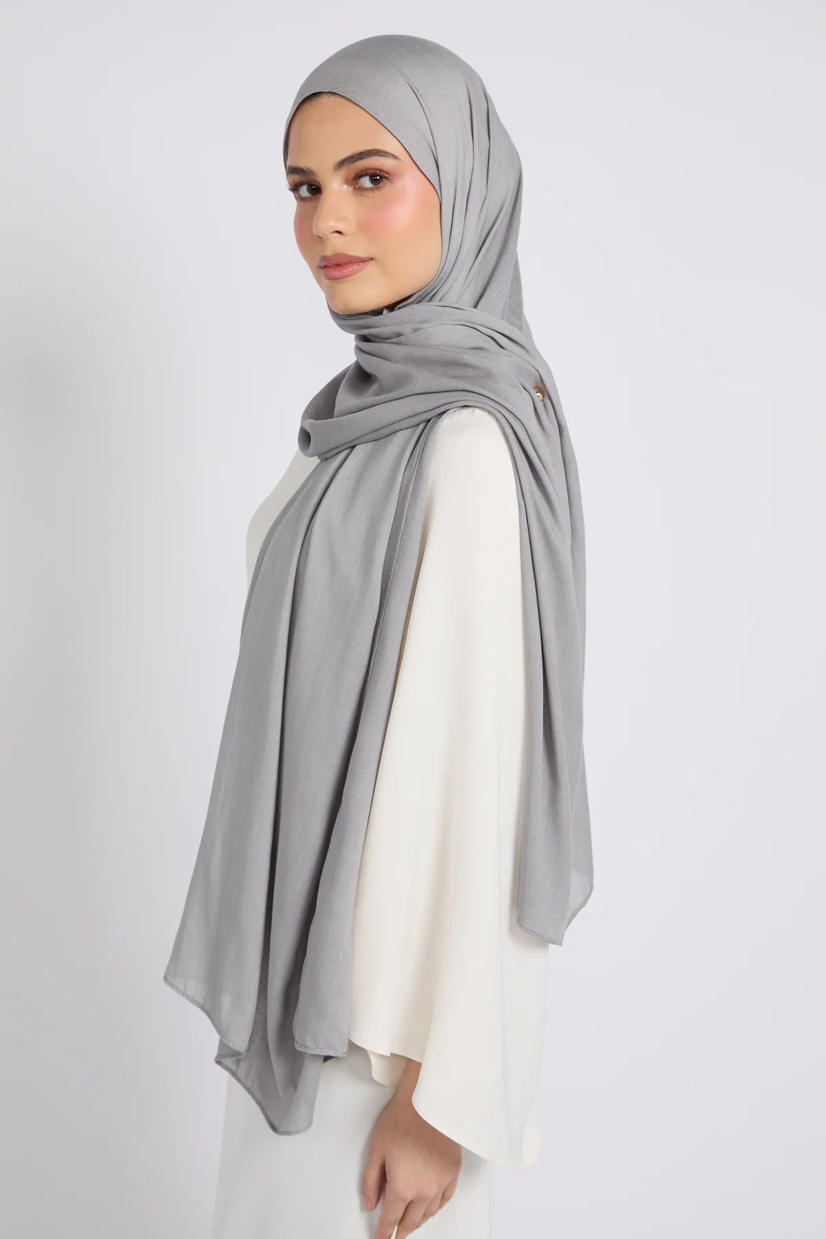 Premium Bamboo Modal Hijab - Moon Mist - Image 3
