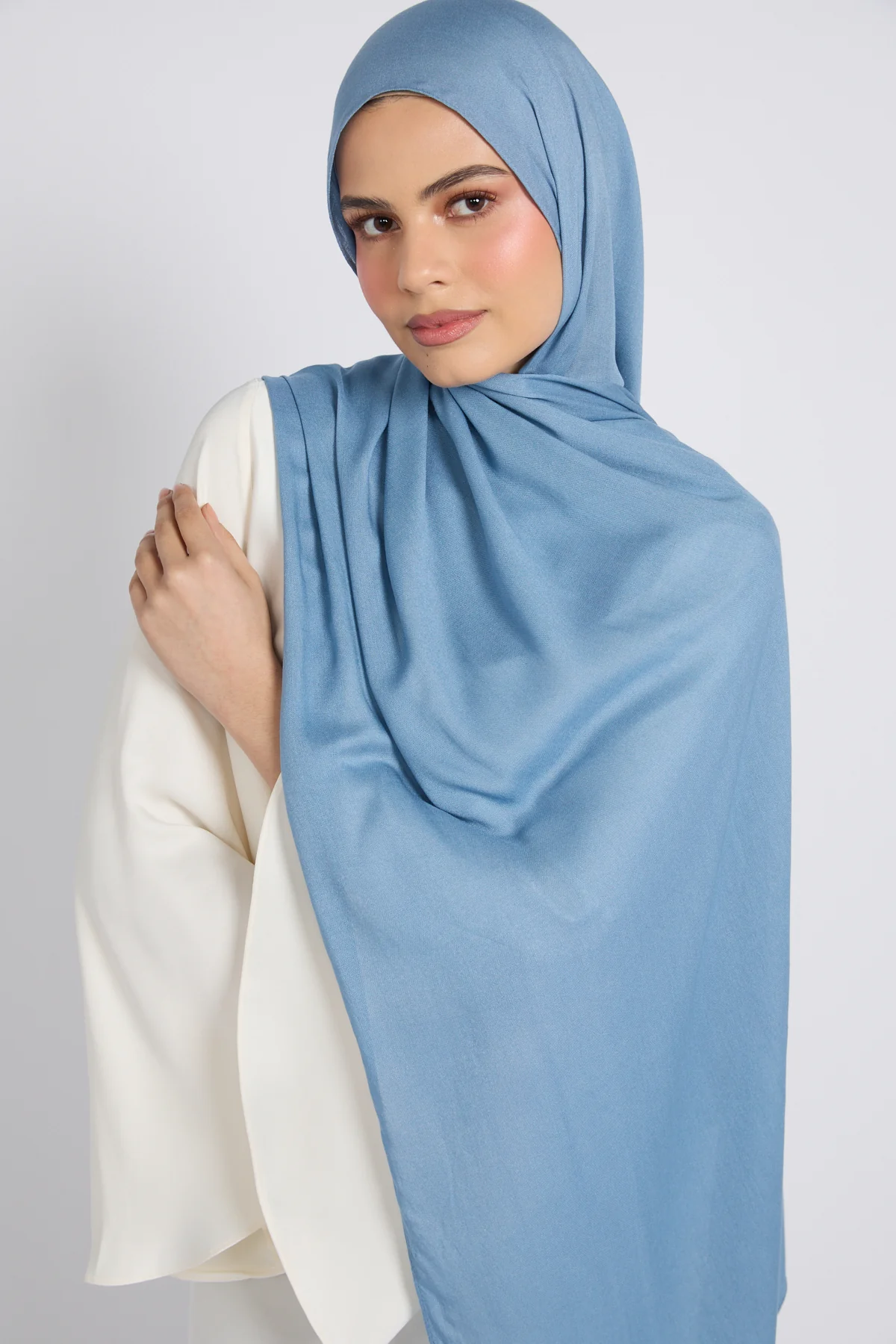 Premium Bamboo Modal Hijab - Powder Blue - Image 3