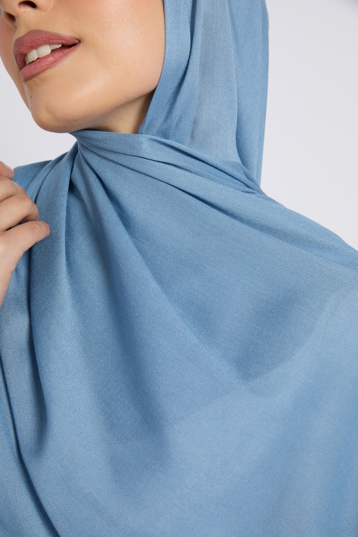 Premium Bamboo Modal Hijab - Powder Blue - Image 4
