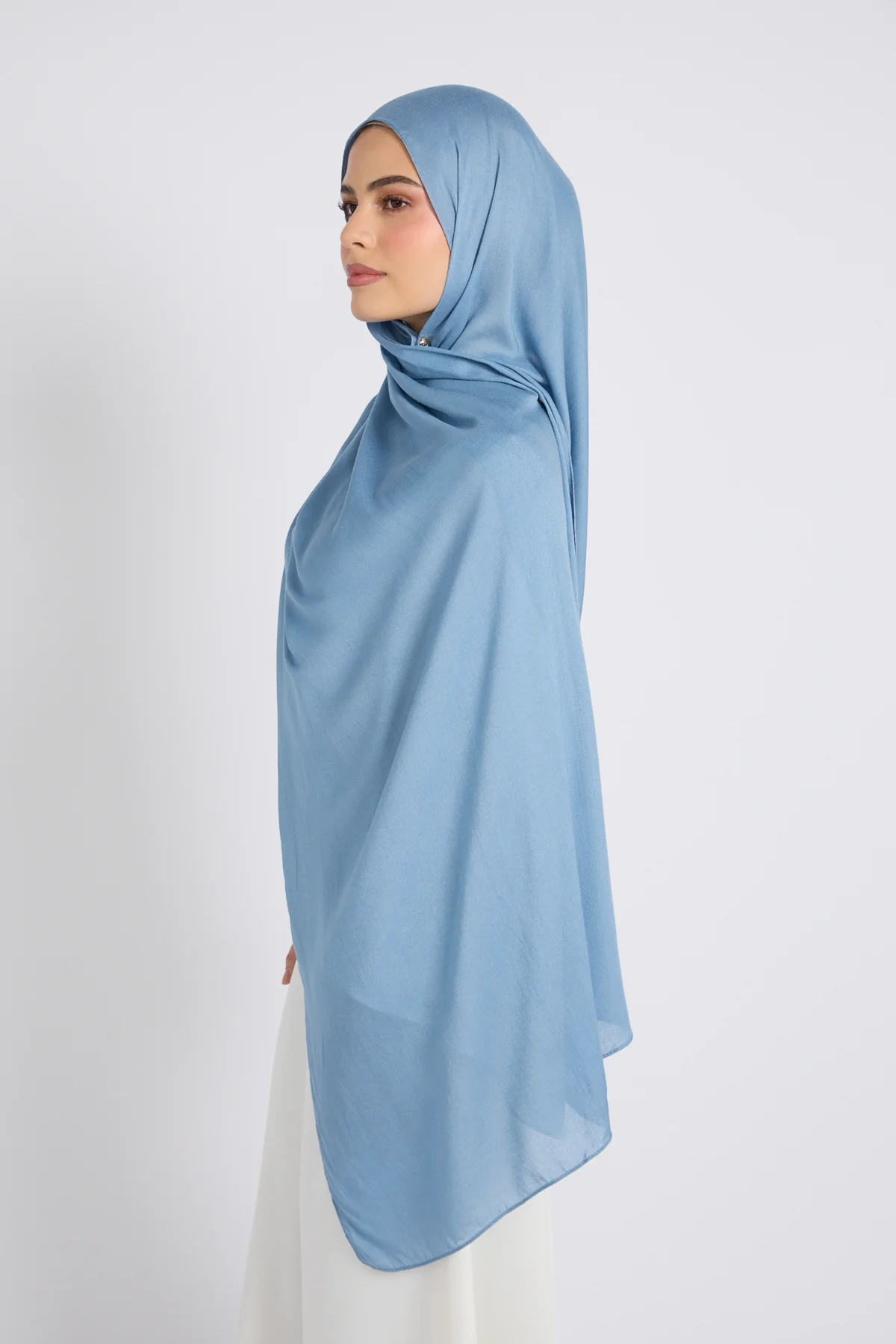 Premium Bamboo Modal Hijab - Powder Blue - Image 5