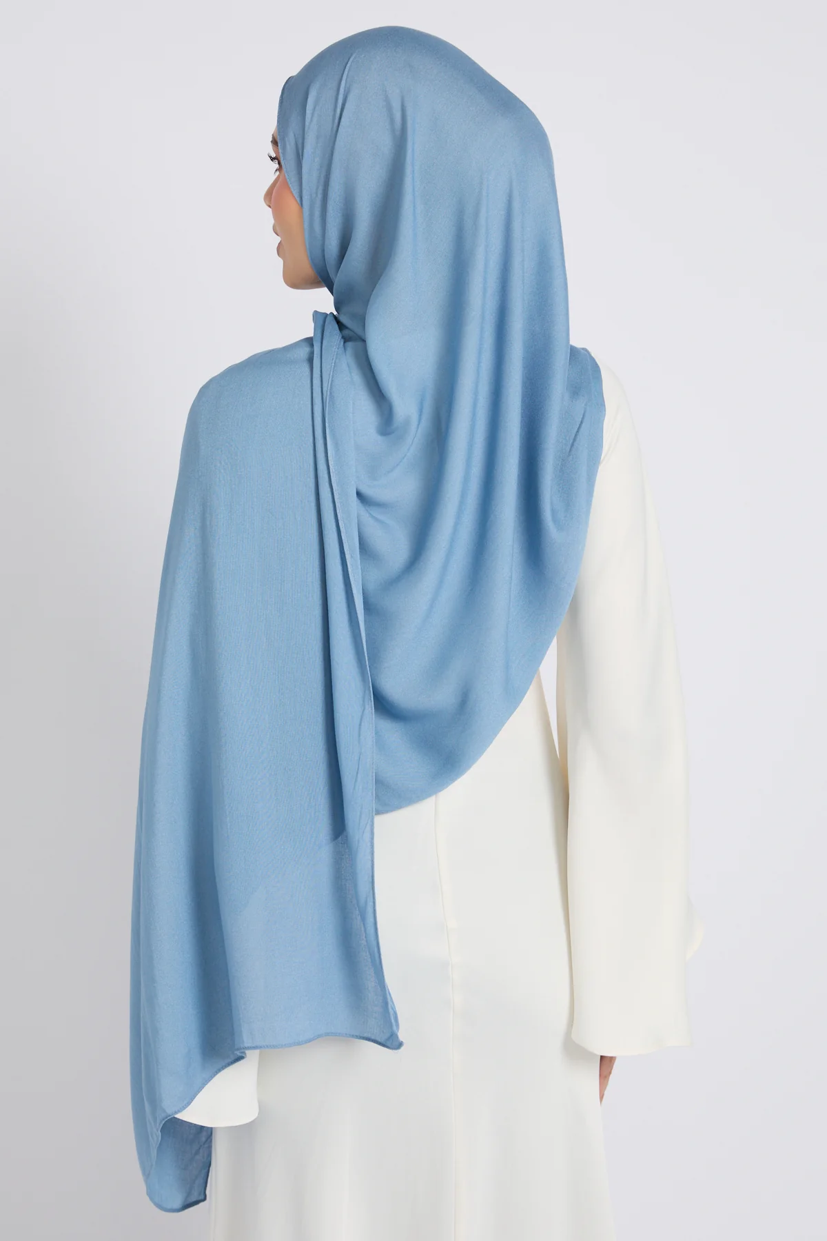 Premium Bamboo Modal Hijab - Powder Blue - Image 6