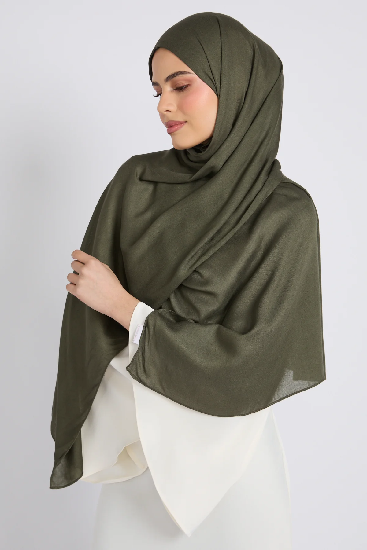 Premium Bamboo Modal Hijab - Winter Moss - Image 5