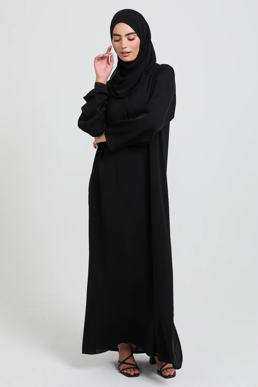 Premium Black Nidha Inner Slip Dress - LONG SLEEVE - Image 4
