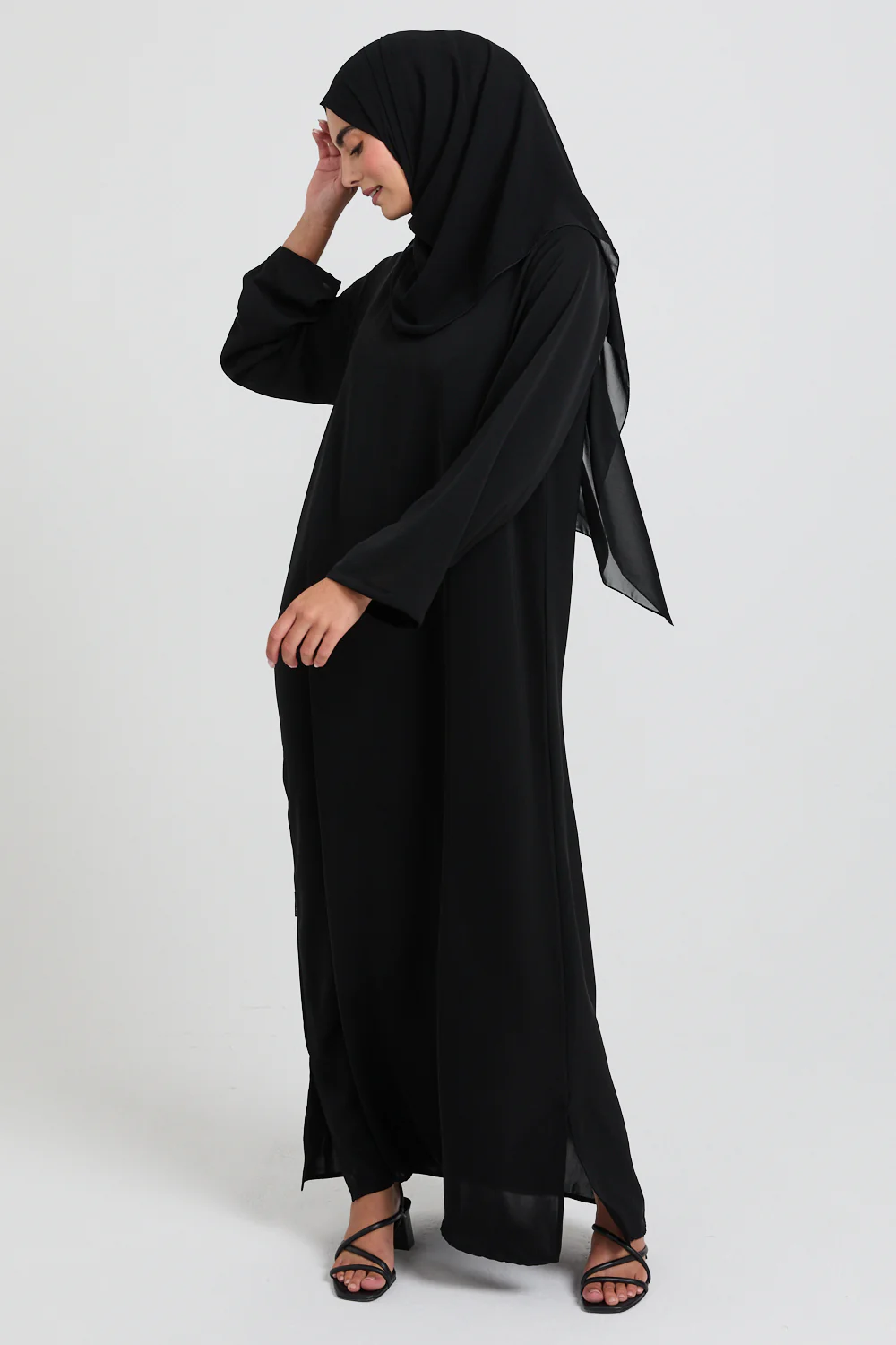 Premium Black Nidha Inner Slip Dress - LONG SLEEVE - Image 6