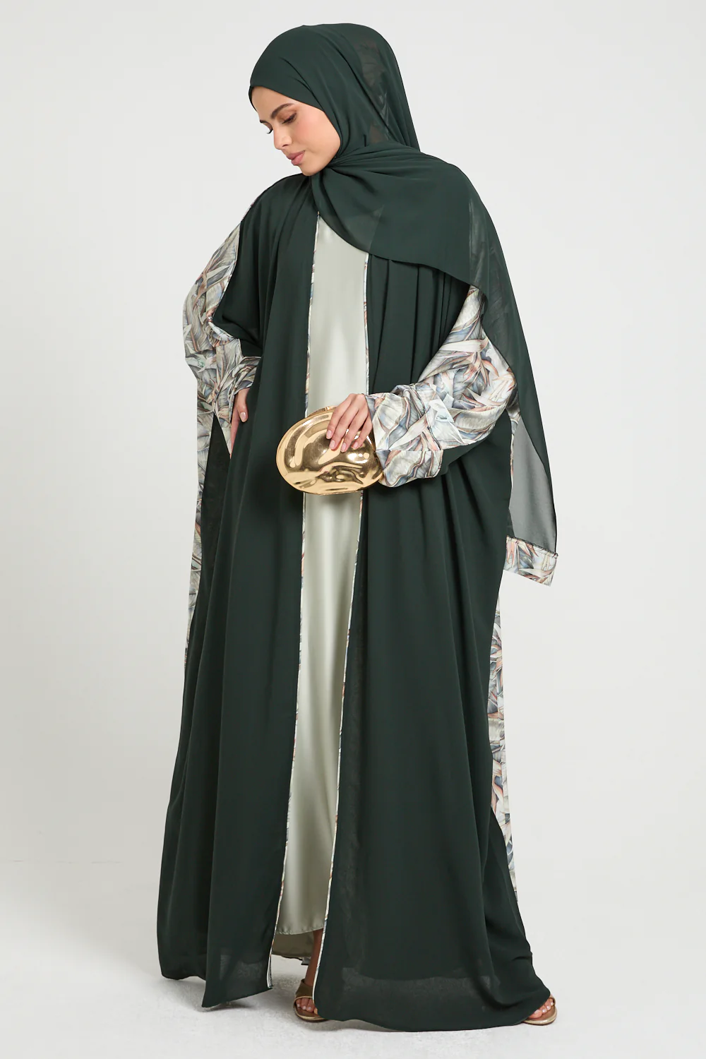 Premium Botanical Breeze Open Bisht – Deep Forest - LIMITED EDITION - Image 4
