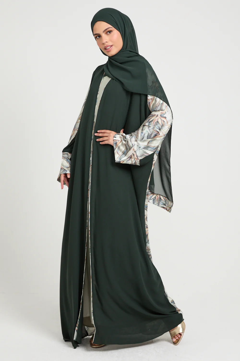 Premium Botanical Breeze Open Bisht – Deep Forest - LIMITED EDITION - Image 5