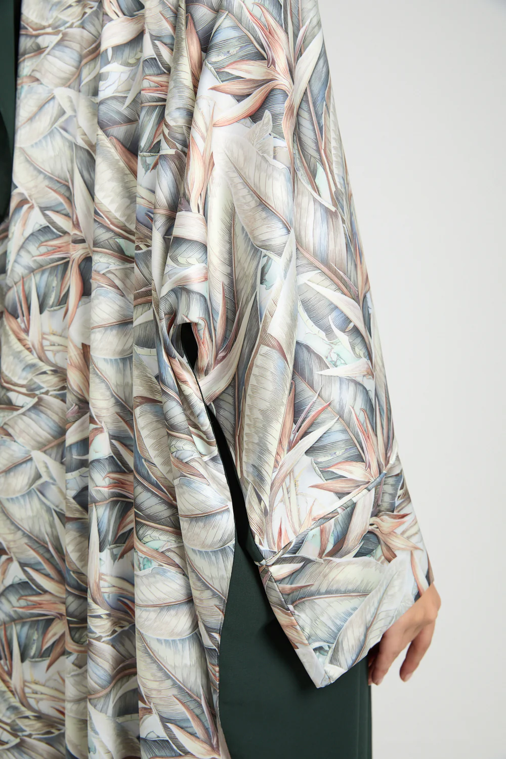 Premium Botanical Breeze Open Bisht – Deep Forest - LIMITED EDITION - Image 6