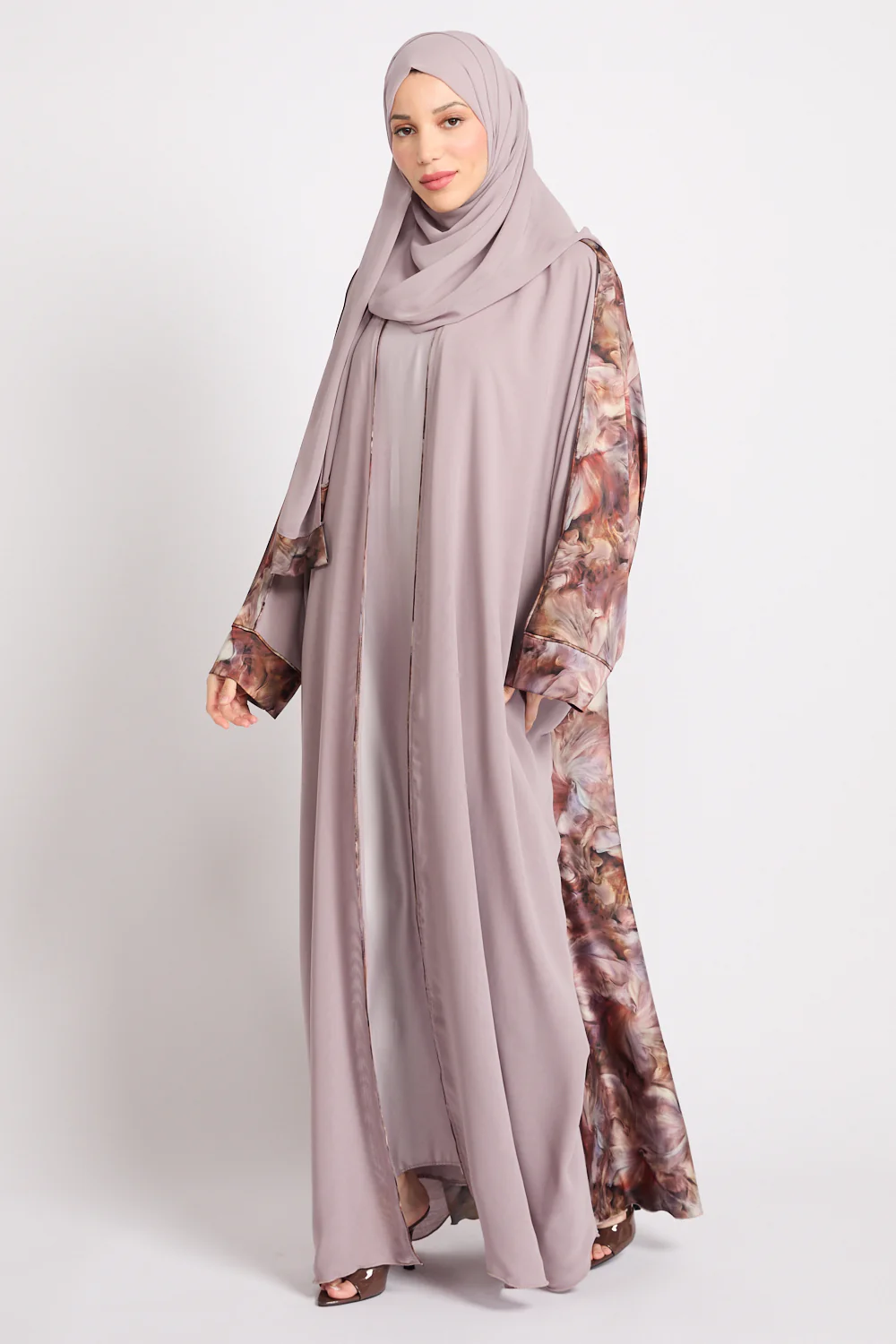 Premium Café Rose Marble Open Bisht - LIMITED EDITION