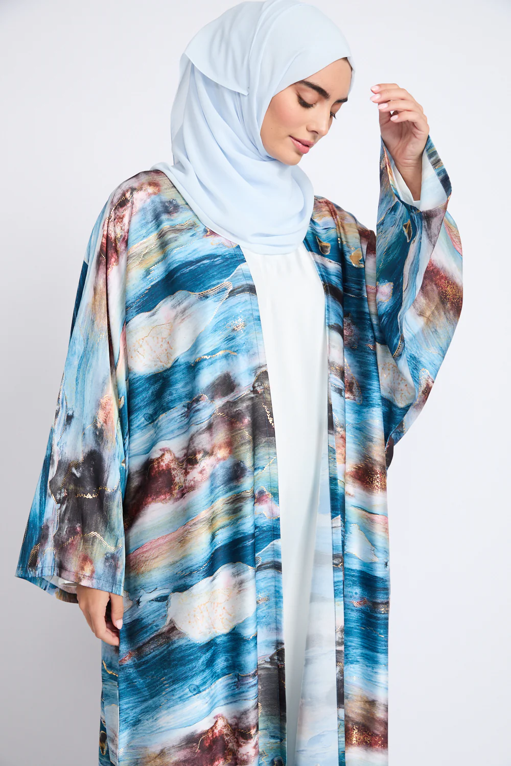 Premium Celestial Open Abaya – Ocean Sky - LIMITED EDITION - Image 2