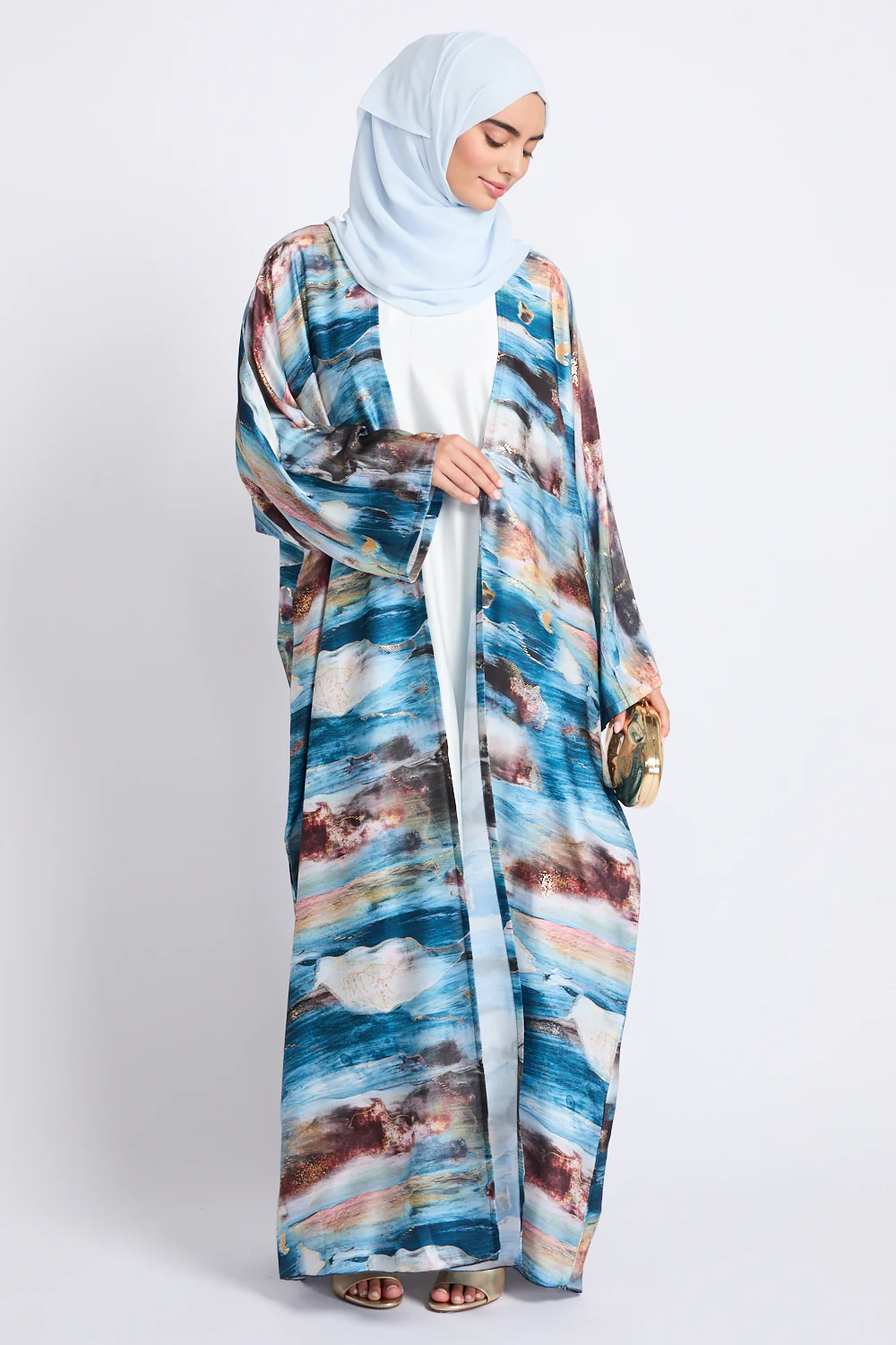 Premium Celestial Open Abaya – Ocean Sky - LIMITED EDITION - Image 3