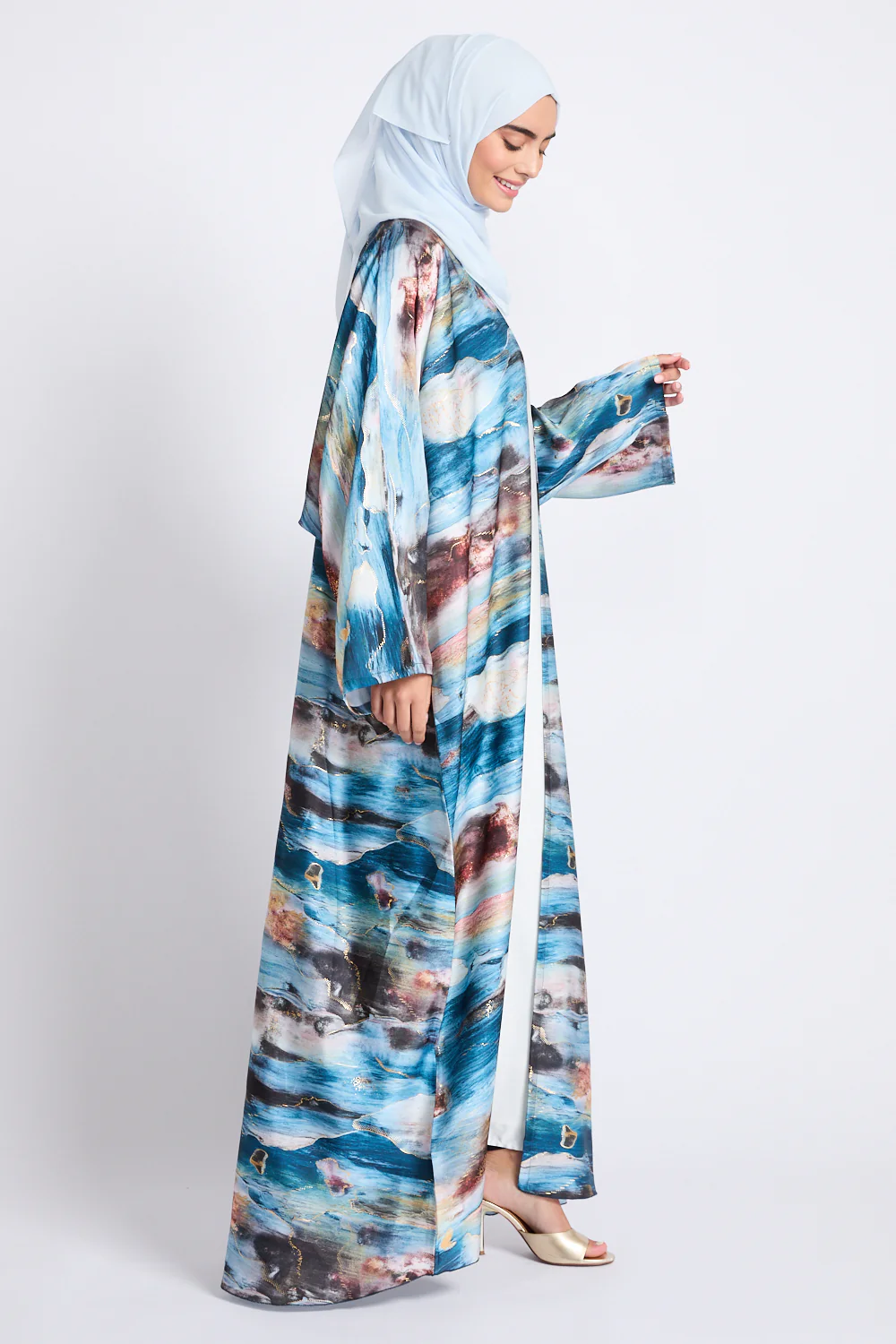 Premium Celestial Open Abaya – Ocean Sky - LIMITED EDITION - Image 6